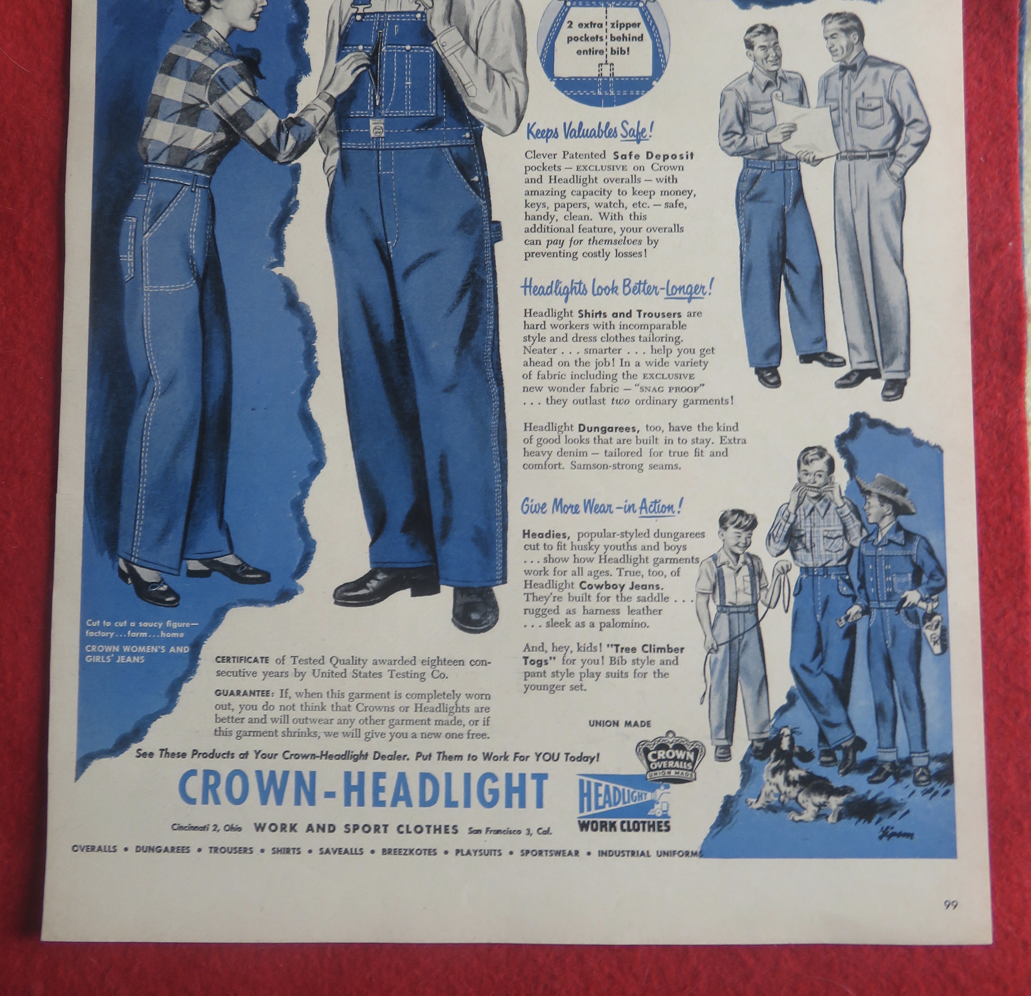 1951 Crown Headlight Work Clothes with Man & Woman