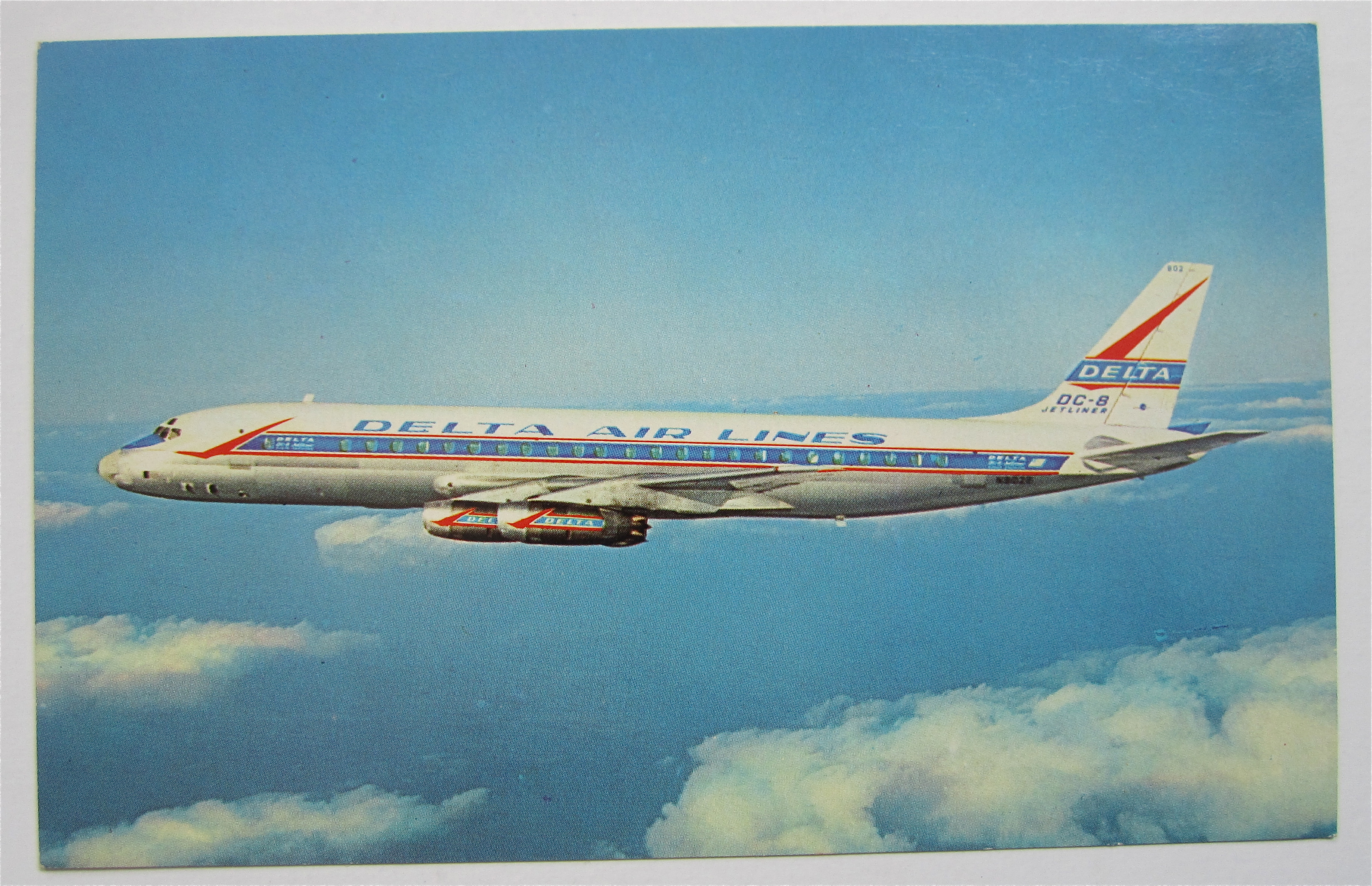 Delta DC-8 Jetliner Postcard