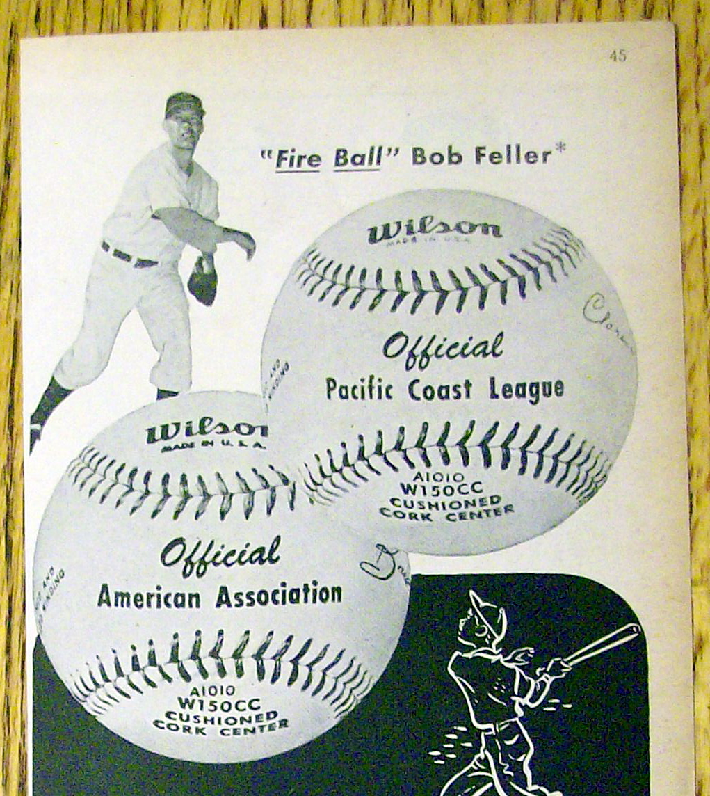 1953 Wilson Baseballs with Bob Feller