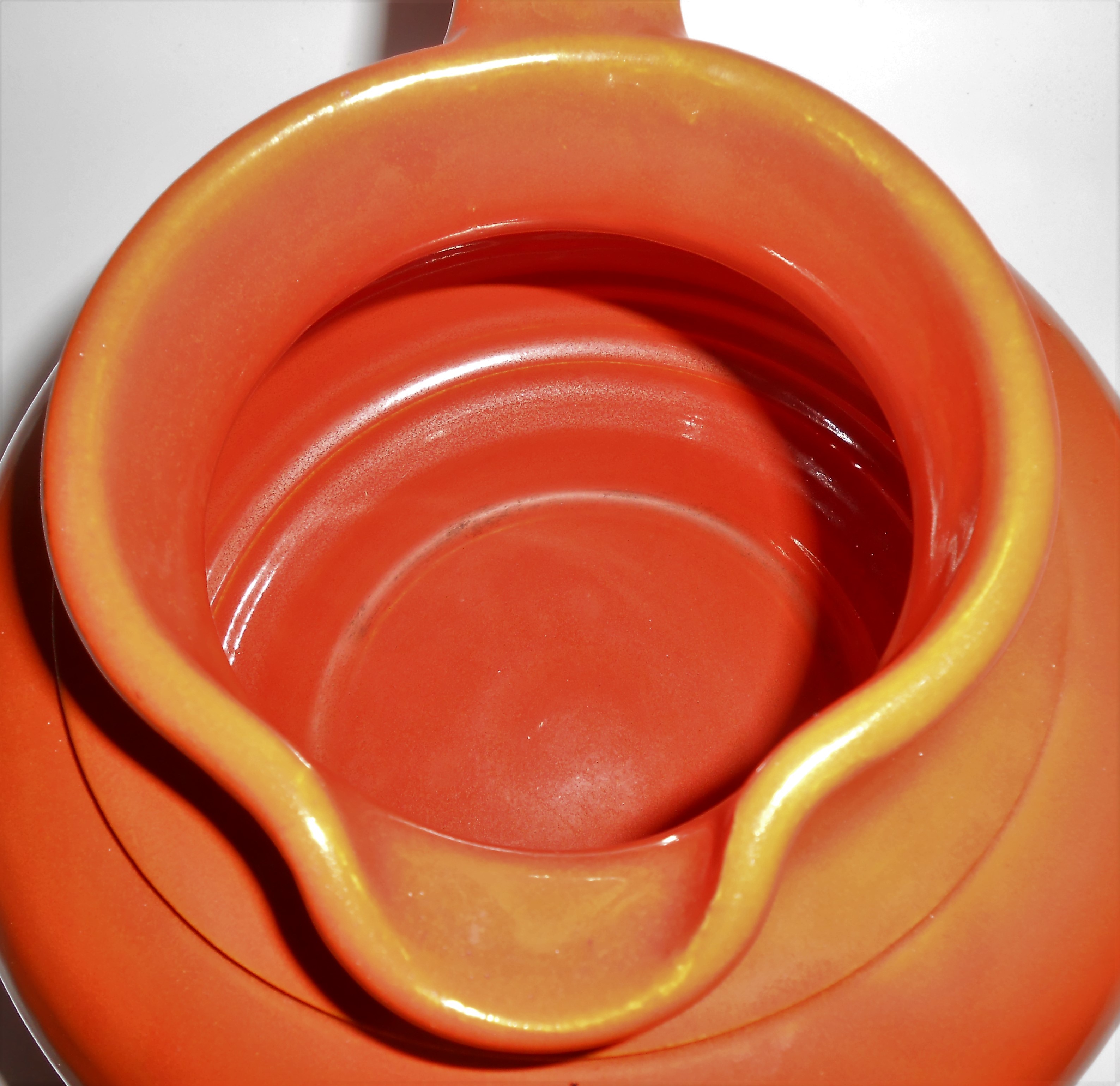 Bauer Art Pottery Matt Carlton Orange Squat Pitcher