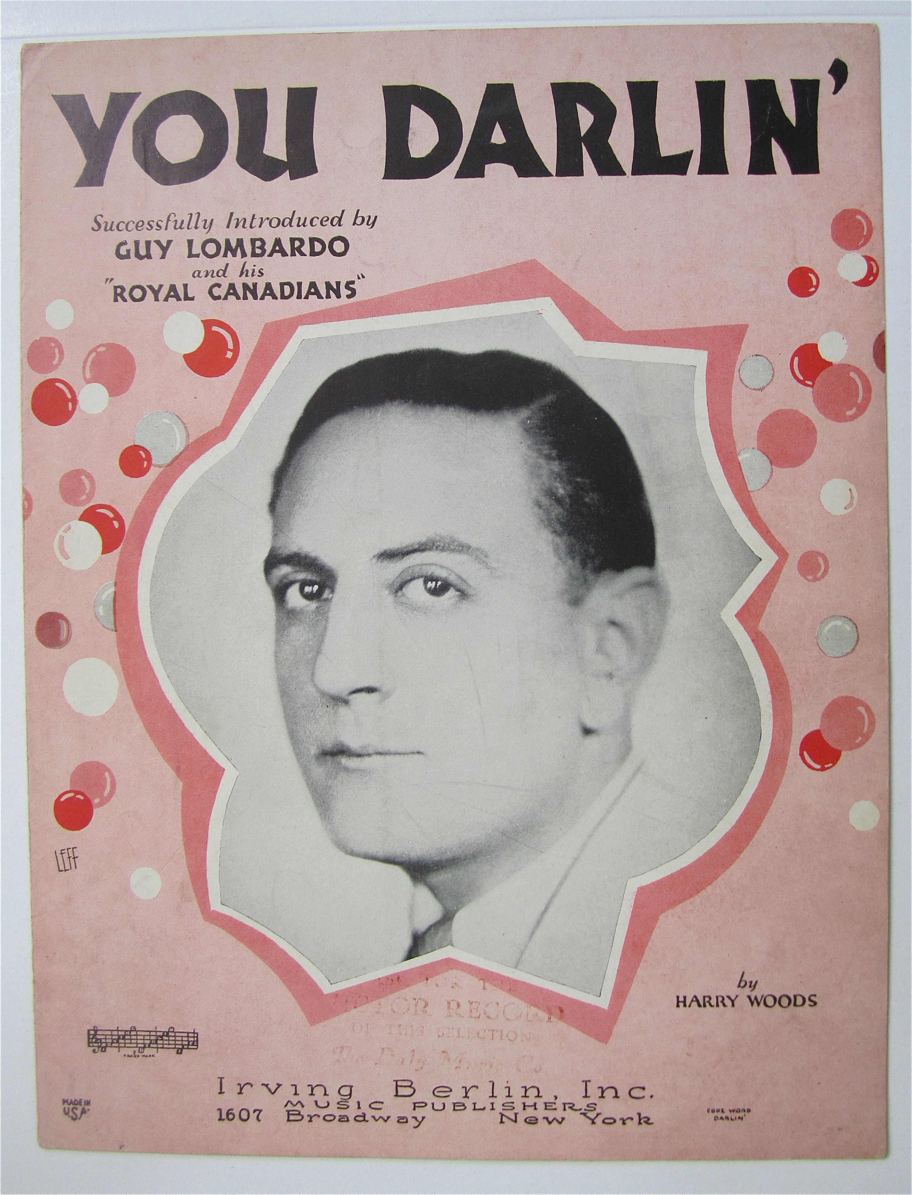 Sheet Music 1930 You Darlin'