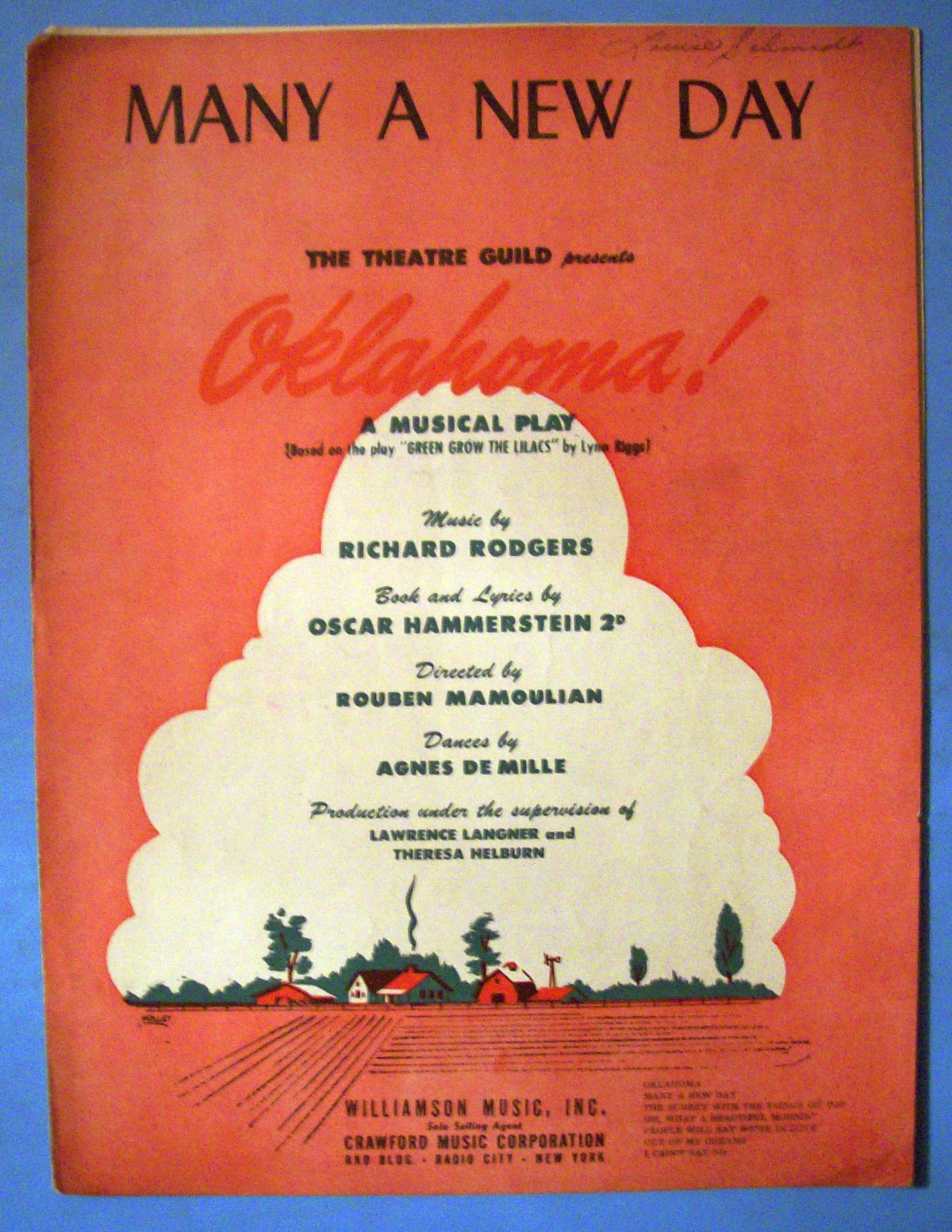Sheet Music Of 1943 Many A New Day