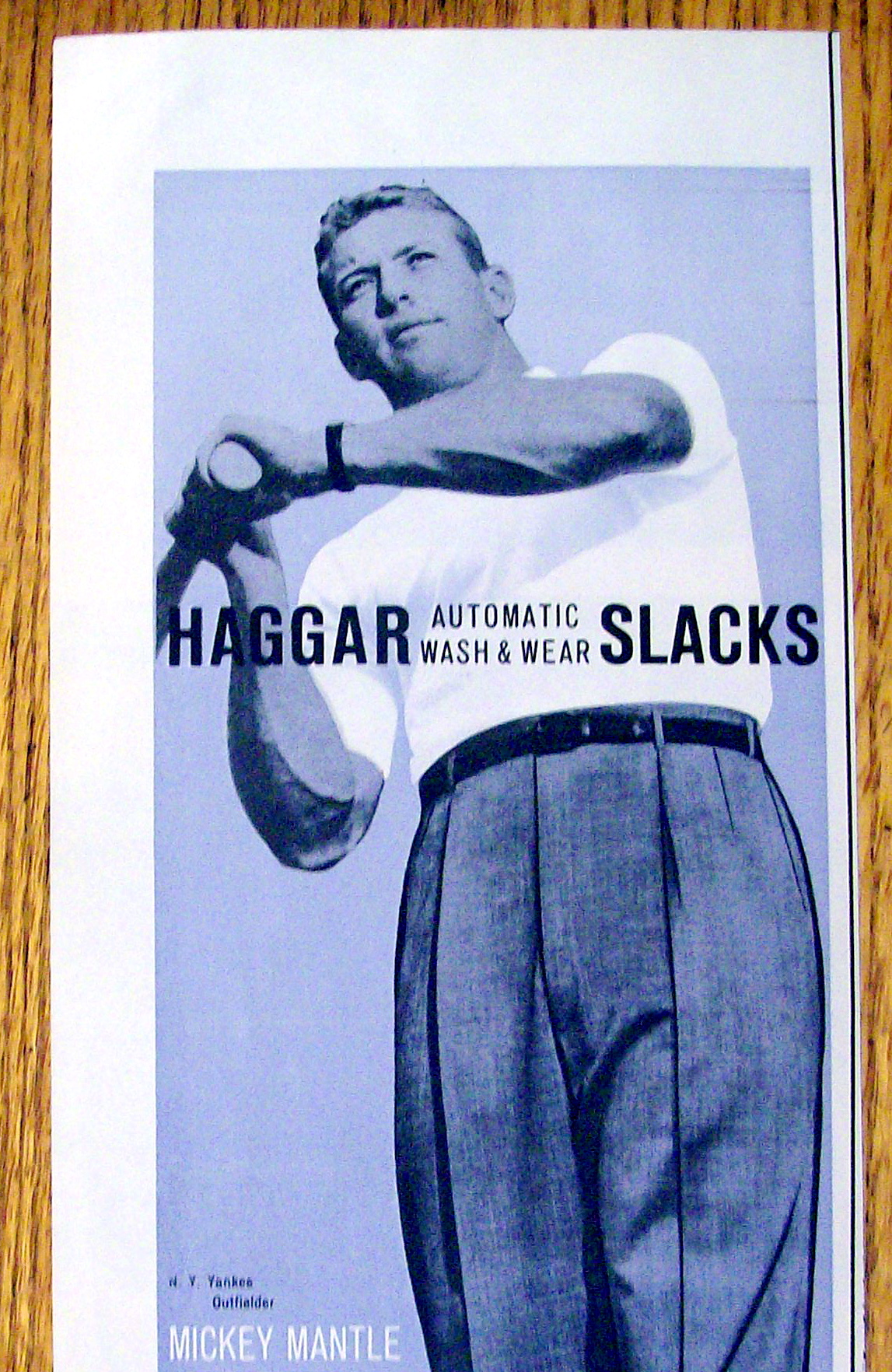 1959 Haggar Slacks with Baseball's Mickey Mantle