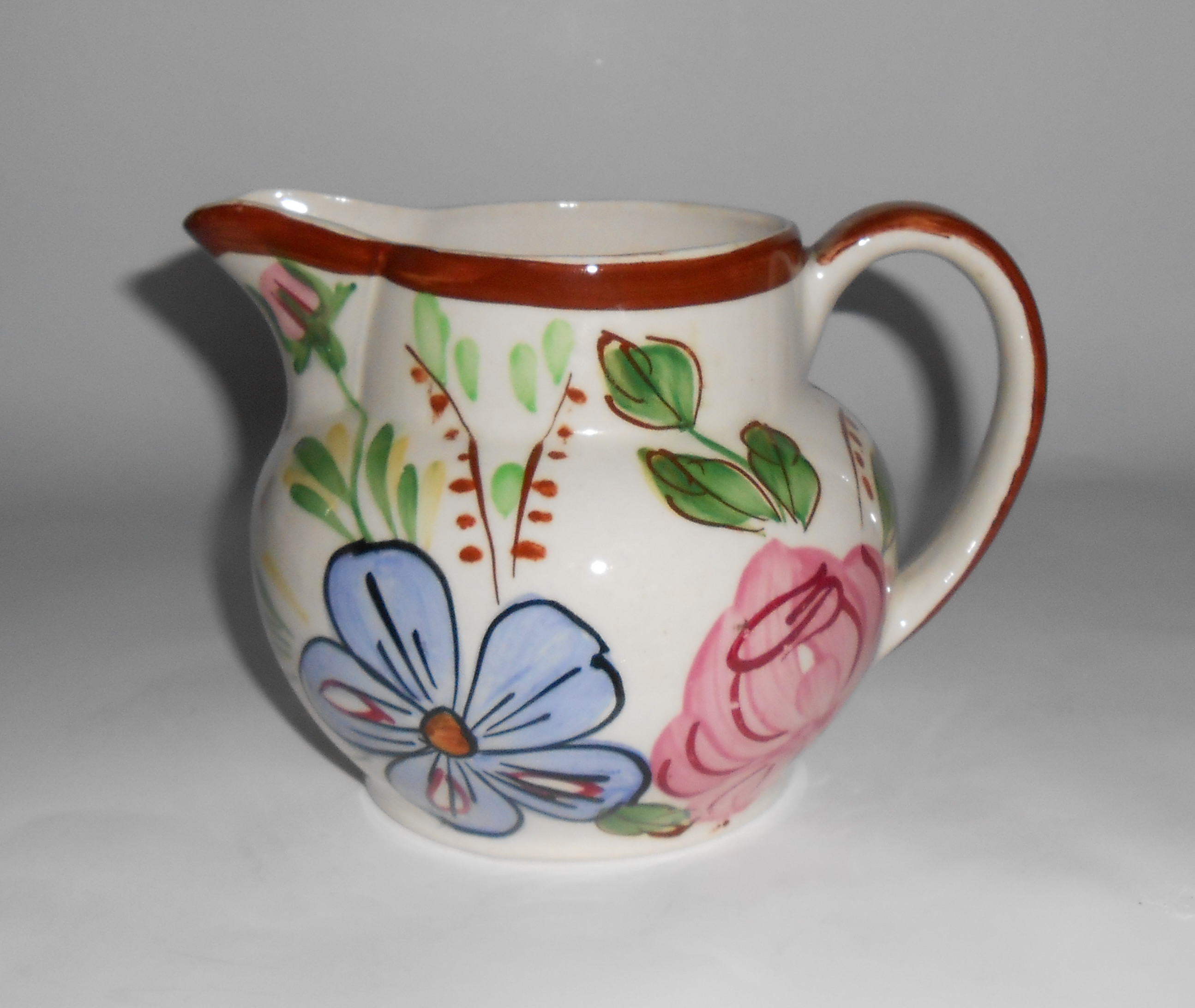Blue Ridge Pottery Floral Antique Shape Pitcher! MINT