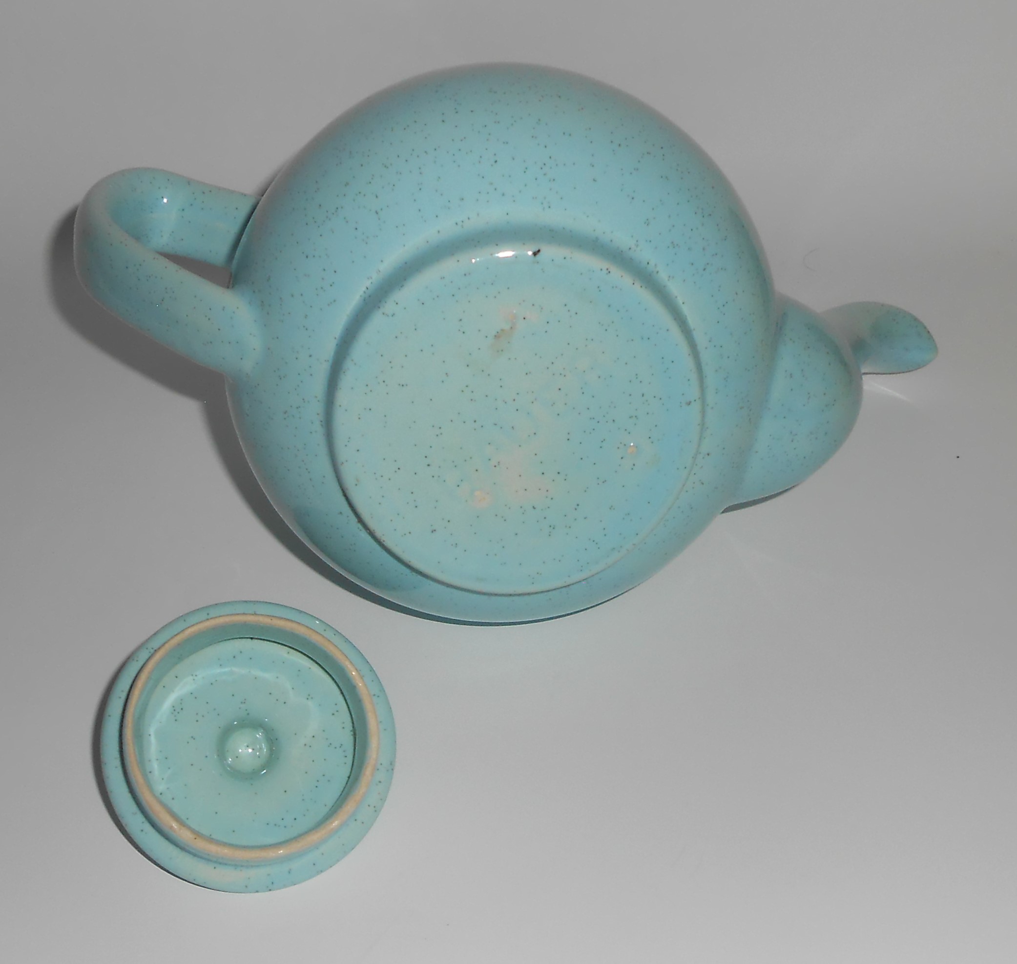 Bauer Pottery Brusche Blue Speckle Teapot