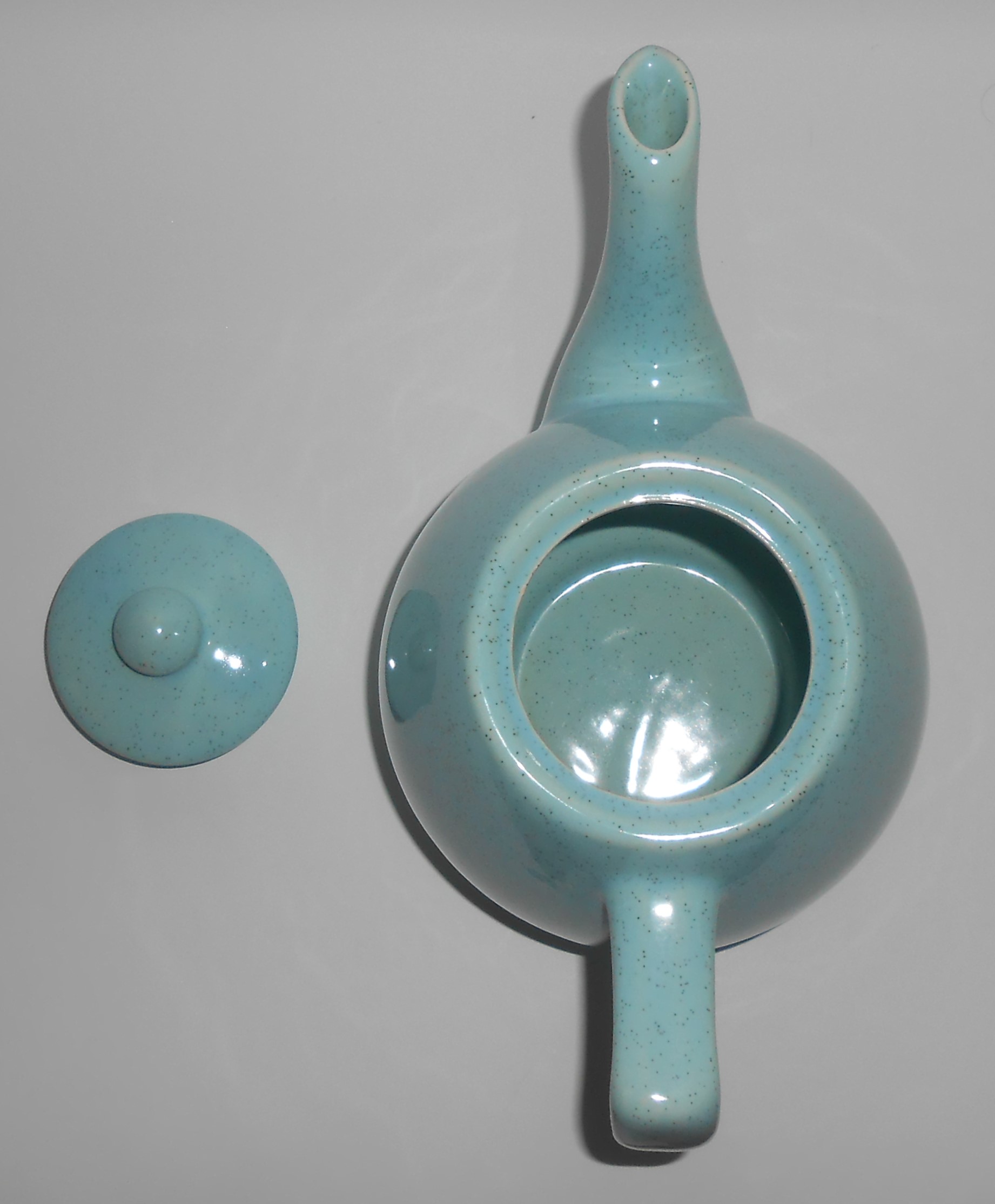 Bauer Pottery Brusche Blue Speckle Teapot