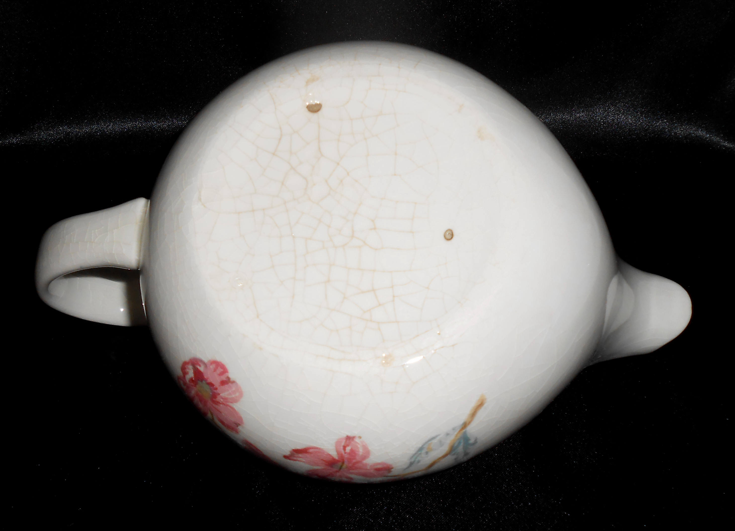 Russel Wright Pottery White A.M. Teapot W/Dogwood Decor