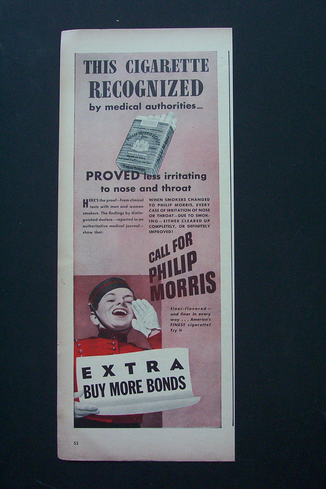 1943 Philip Morris Cigarettes with Bellboy Yelling