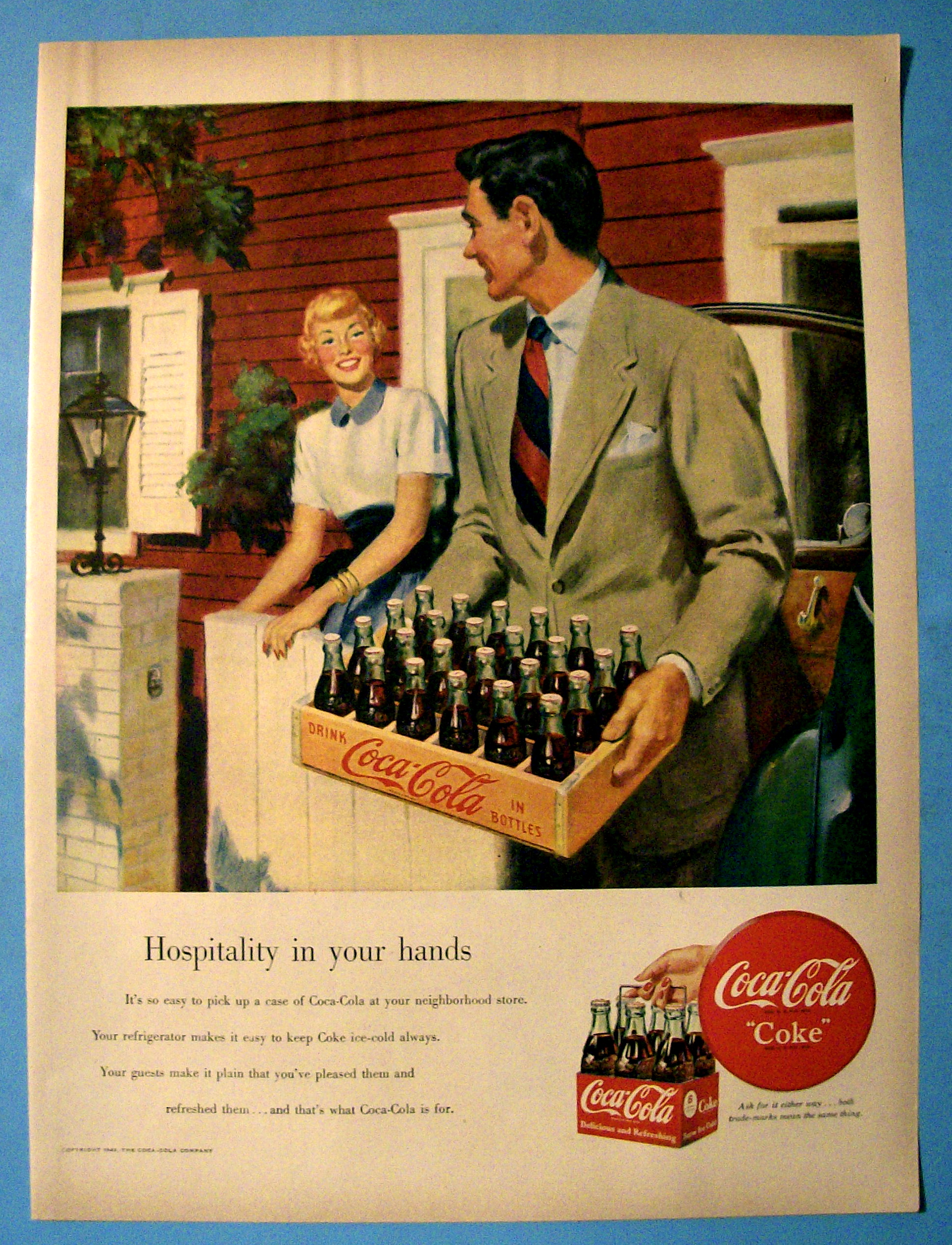 1949 Coca Cola (Coke) with Man Carrying Case