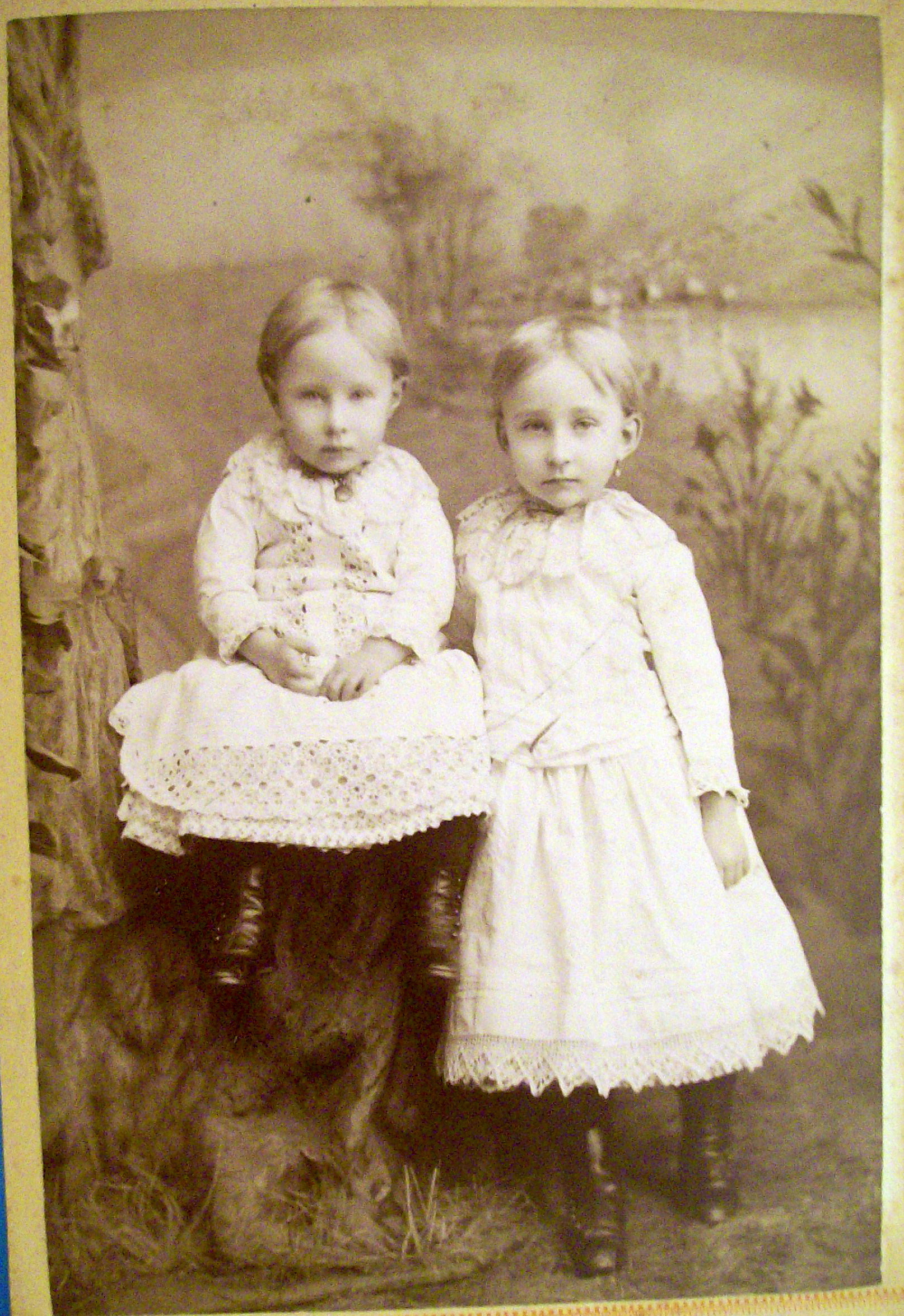 Sisterly Love - Cabinet Photo of Young Sisters
