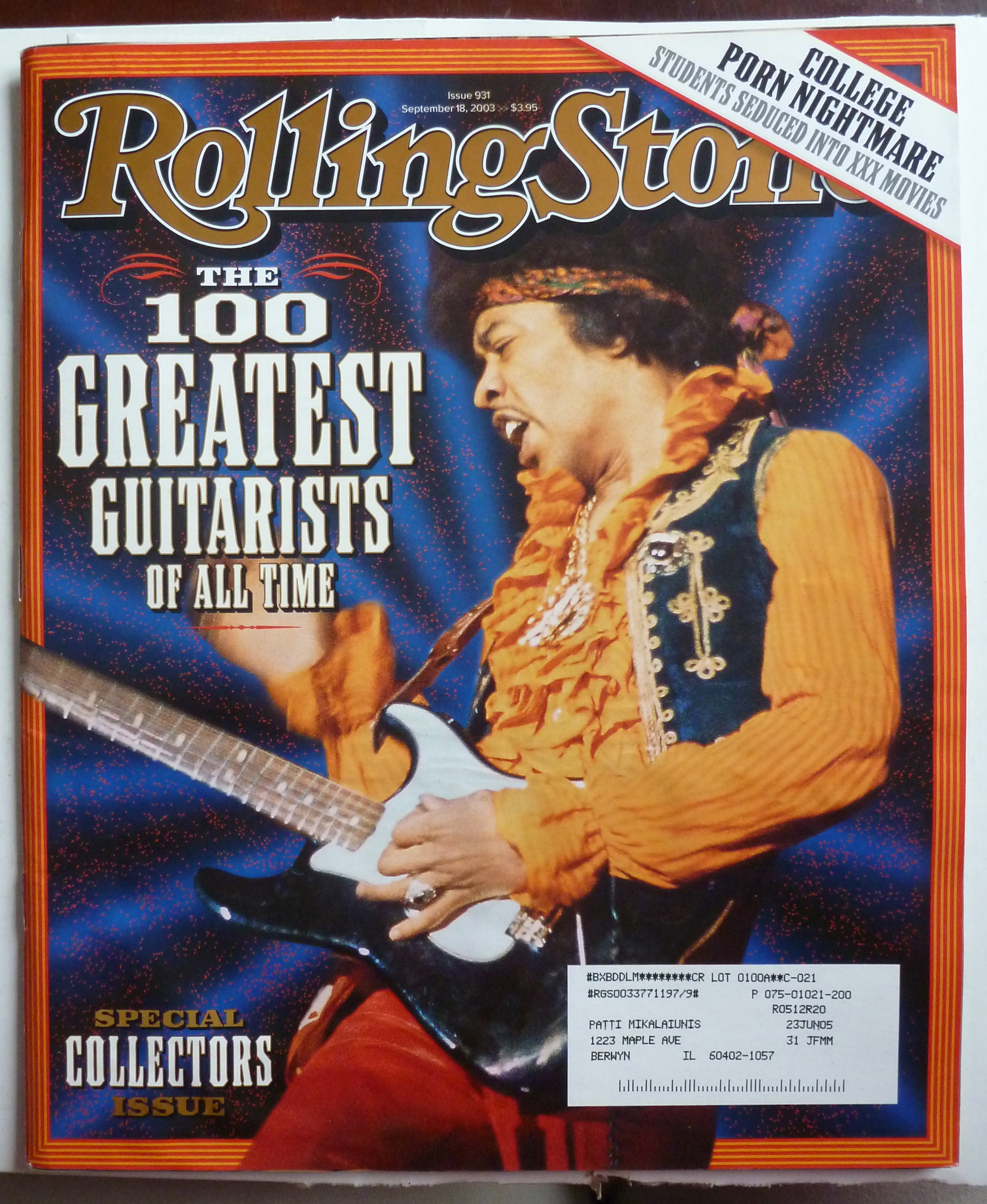 Rolling Stone Magazine September 18, 2003 Guitarists