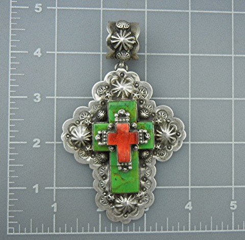 Navajo Sterling Silver Mojave Turquoise Spiny By Gary G