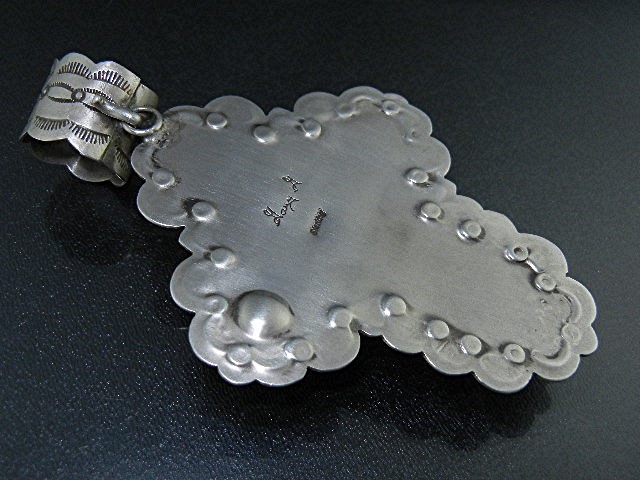 Navajo Sterling Silver Mojave Turquoise Spiny By Gary G