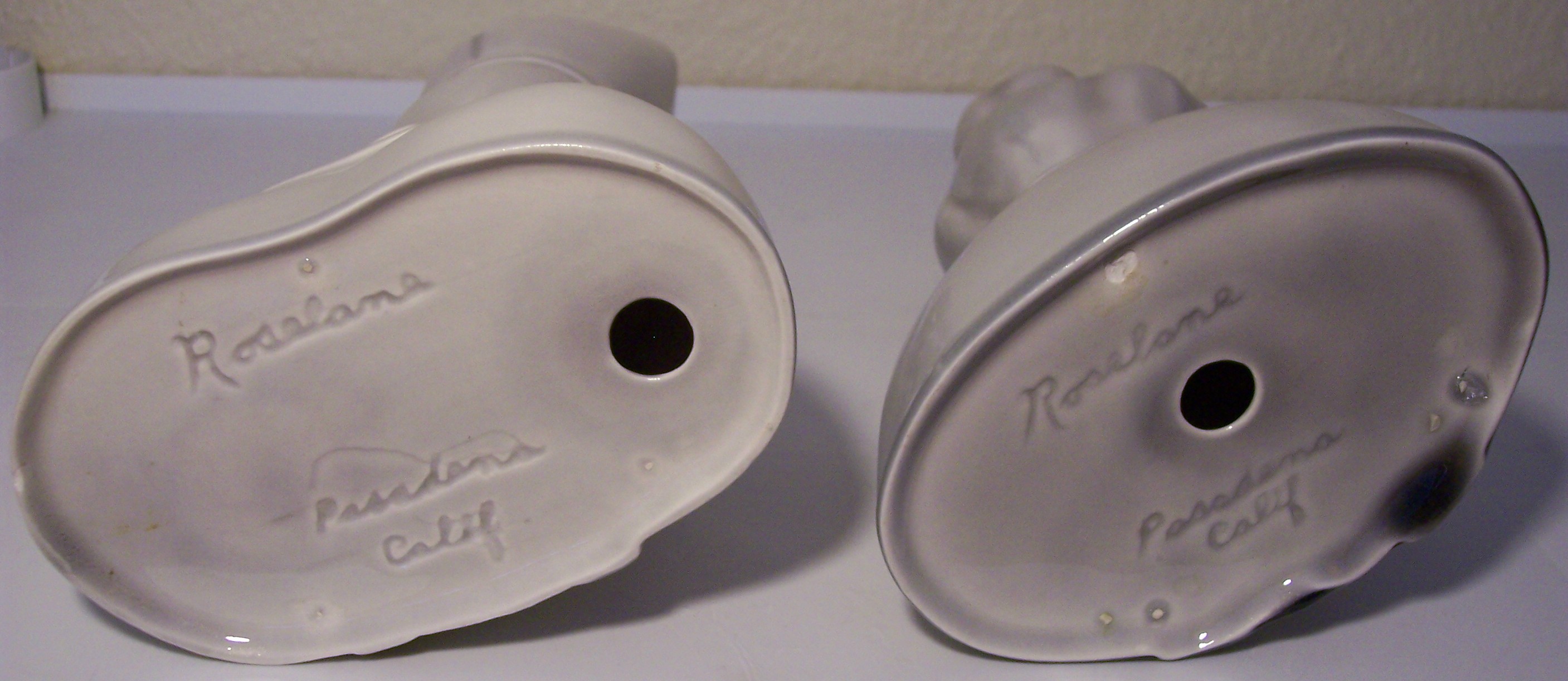 Roselane Pottery Pair Oriental Figurines!