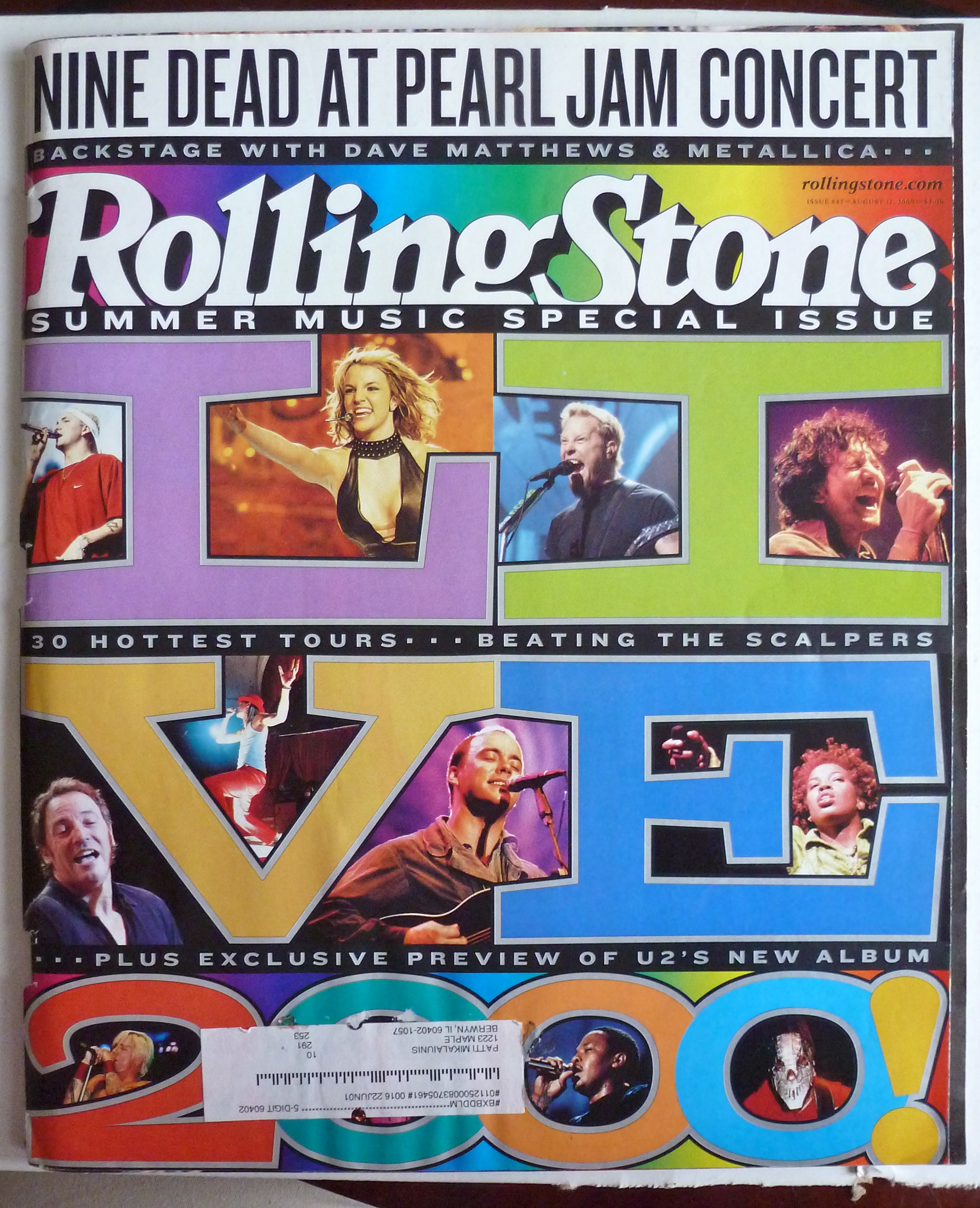 Rolling Stone Magazine August 17, 2000 Nine Dead