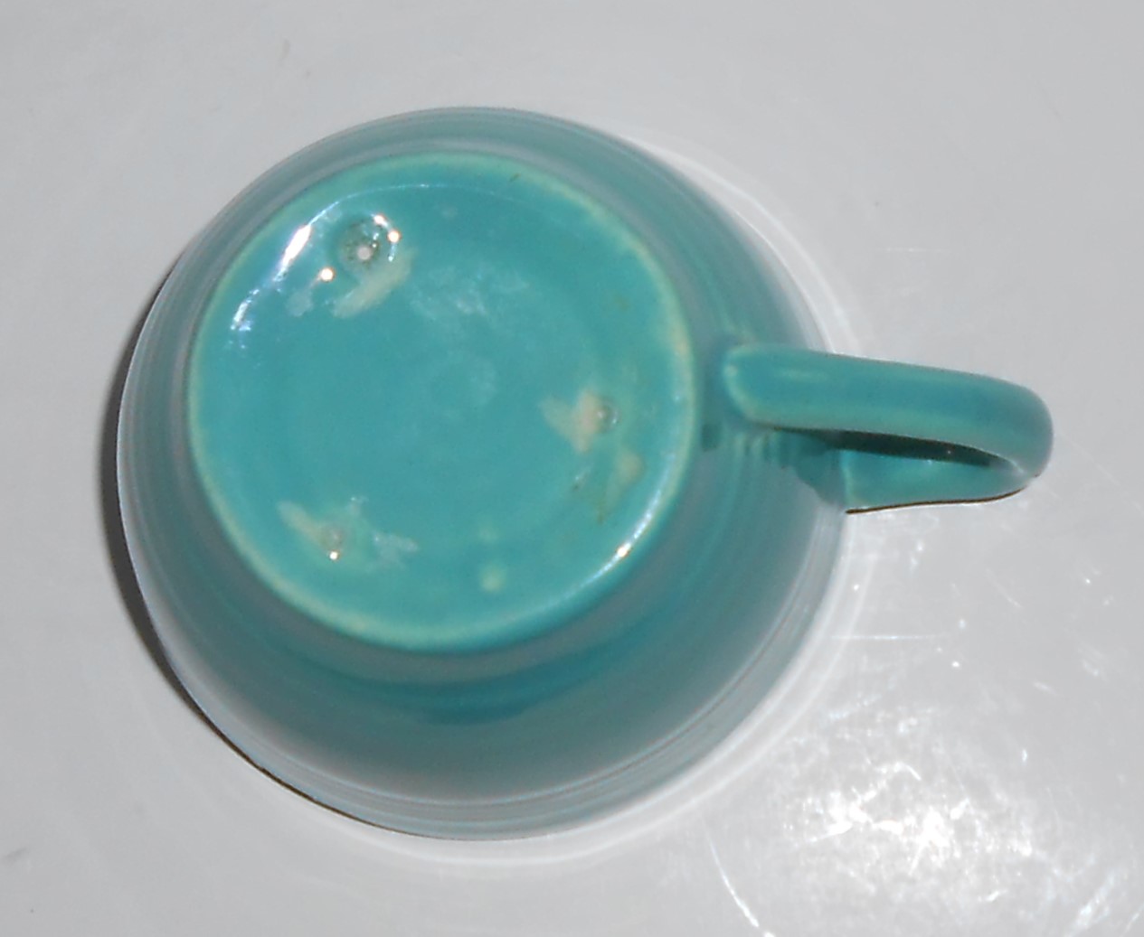 VINTAGE Bauer Pottery Monterey Ring Turquoise Cup
