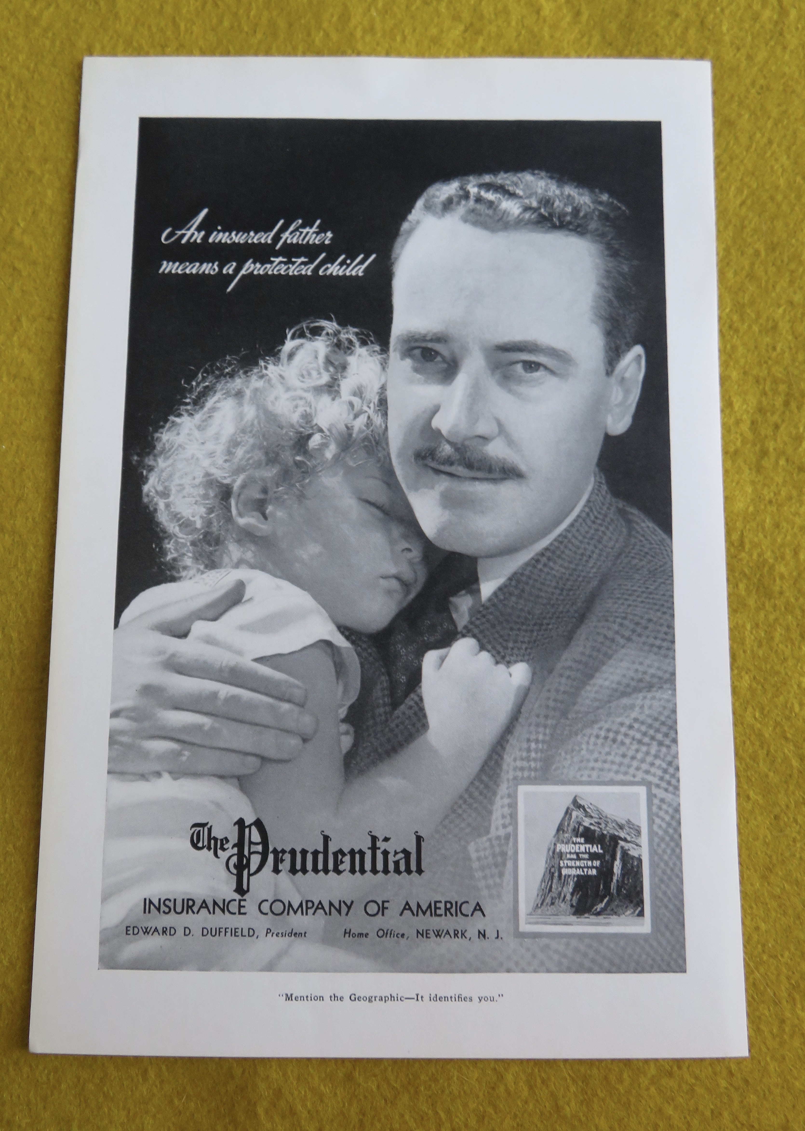 1938 The Prudential Life Insurance Co w Father & Child