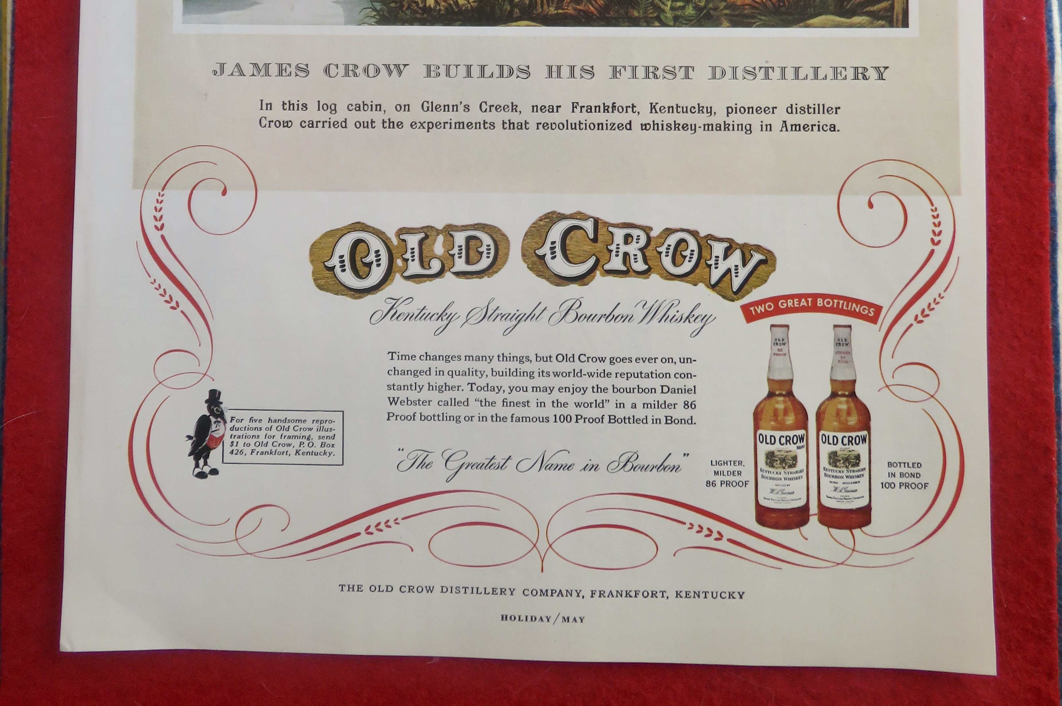 1950's Old Crow Whiskey with James Crow First Distllery