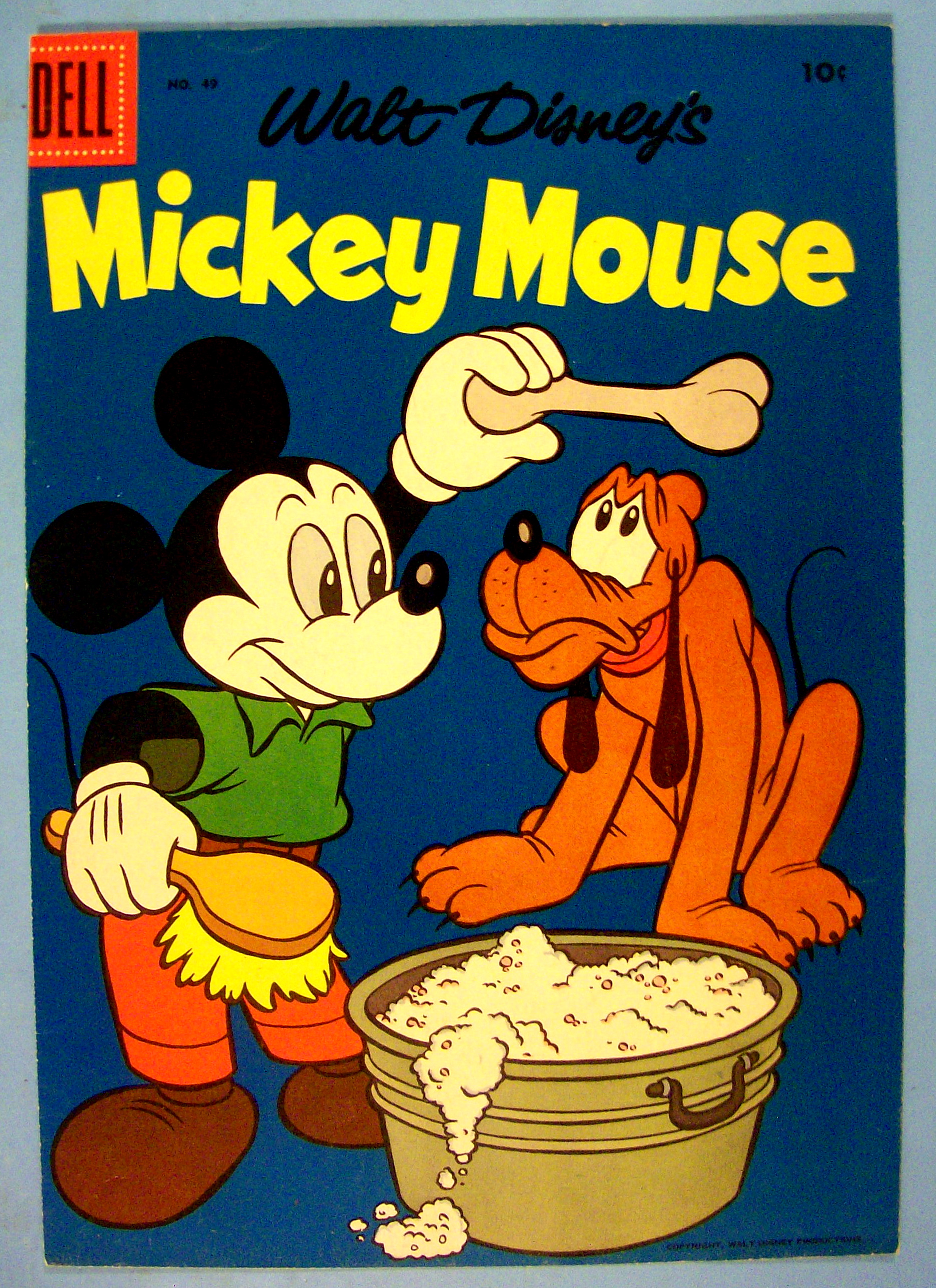 Mickey Mouse Comic Cover #49 1956 Mickey & Pluto