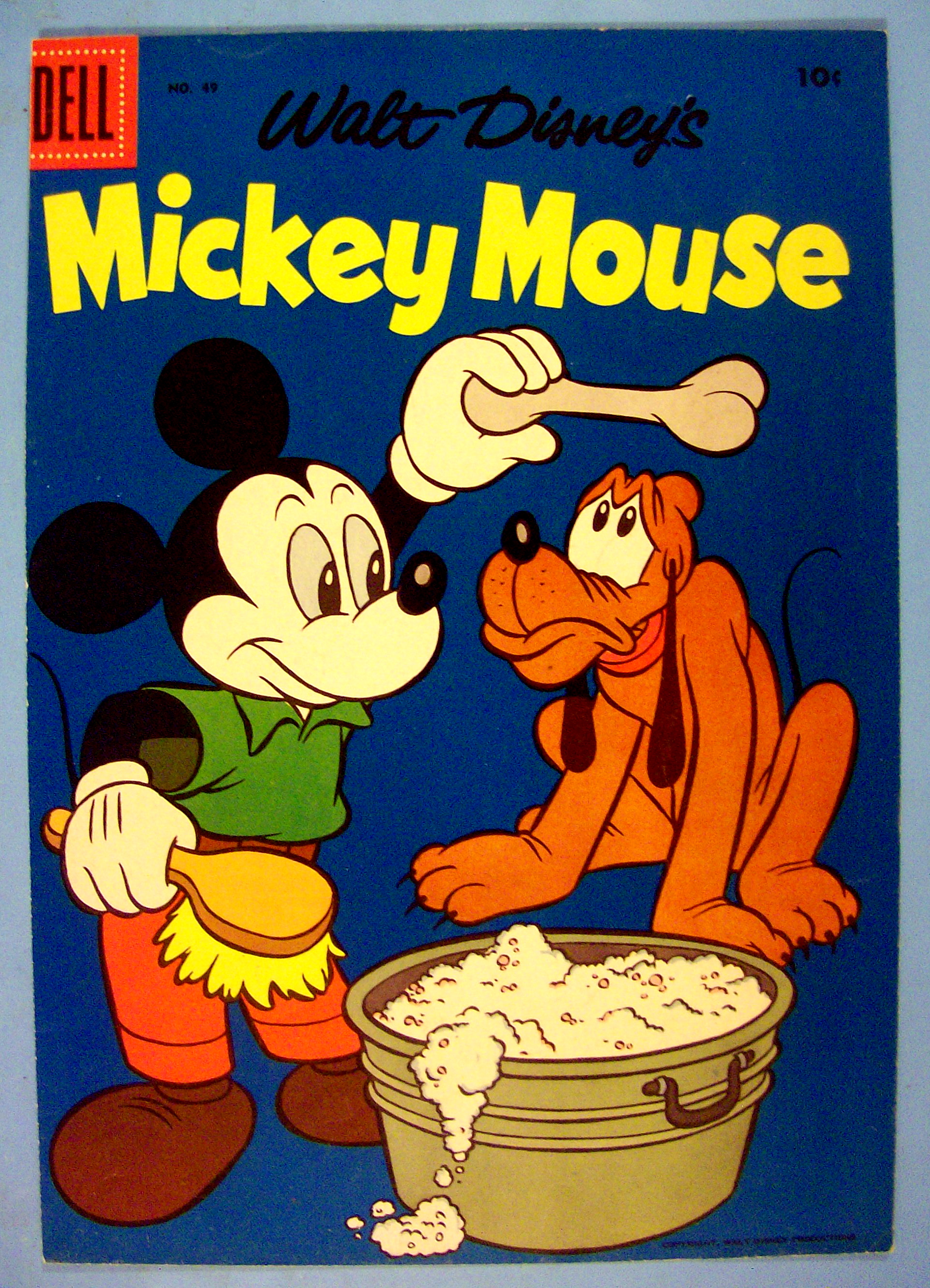 Mickey Mouse Comic Cover #49 1956 Mickey & Pluto