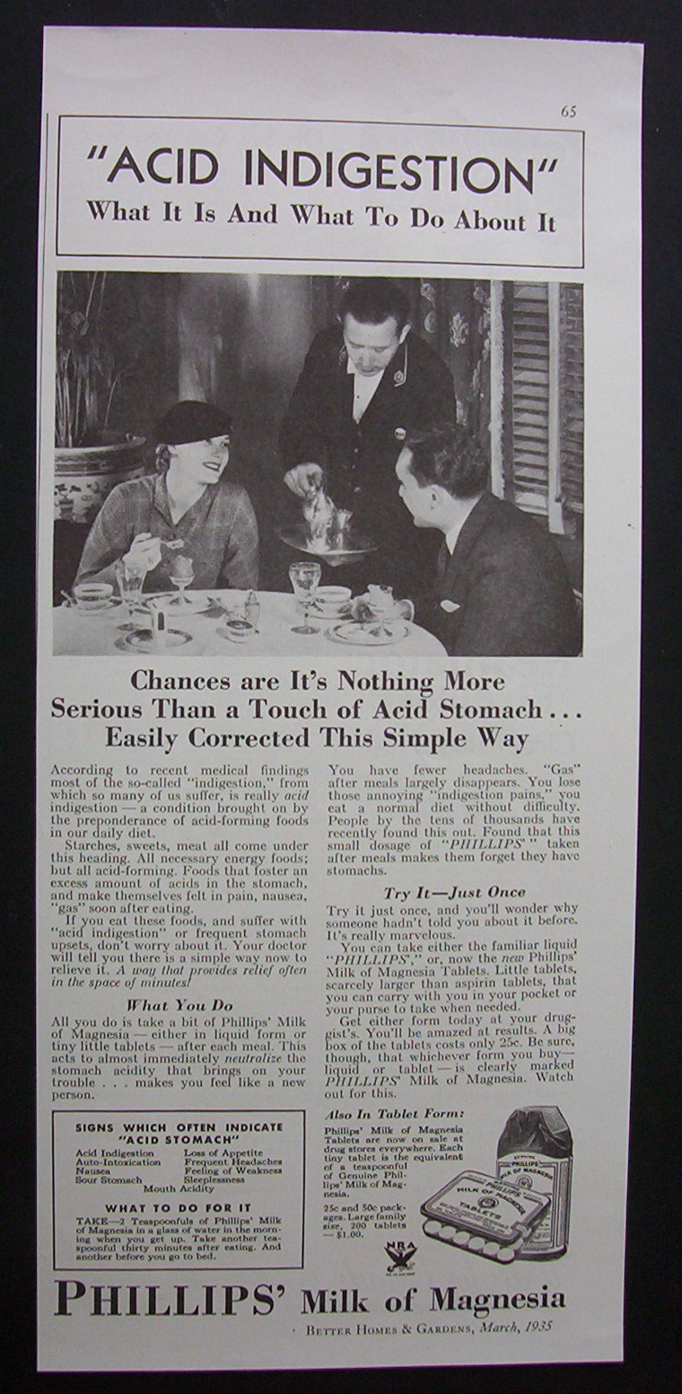 1935  Phillips  Milk  Of  Magnesia