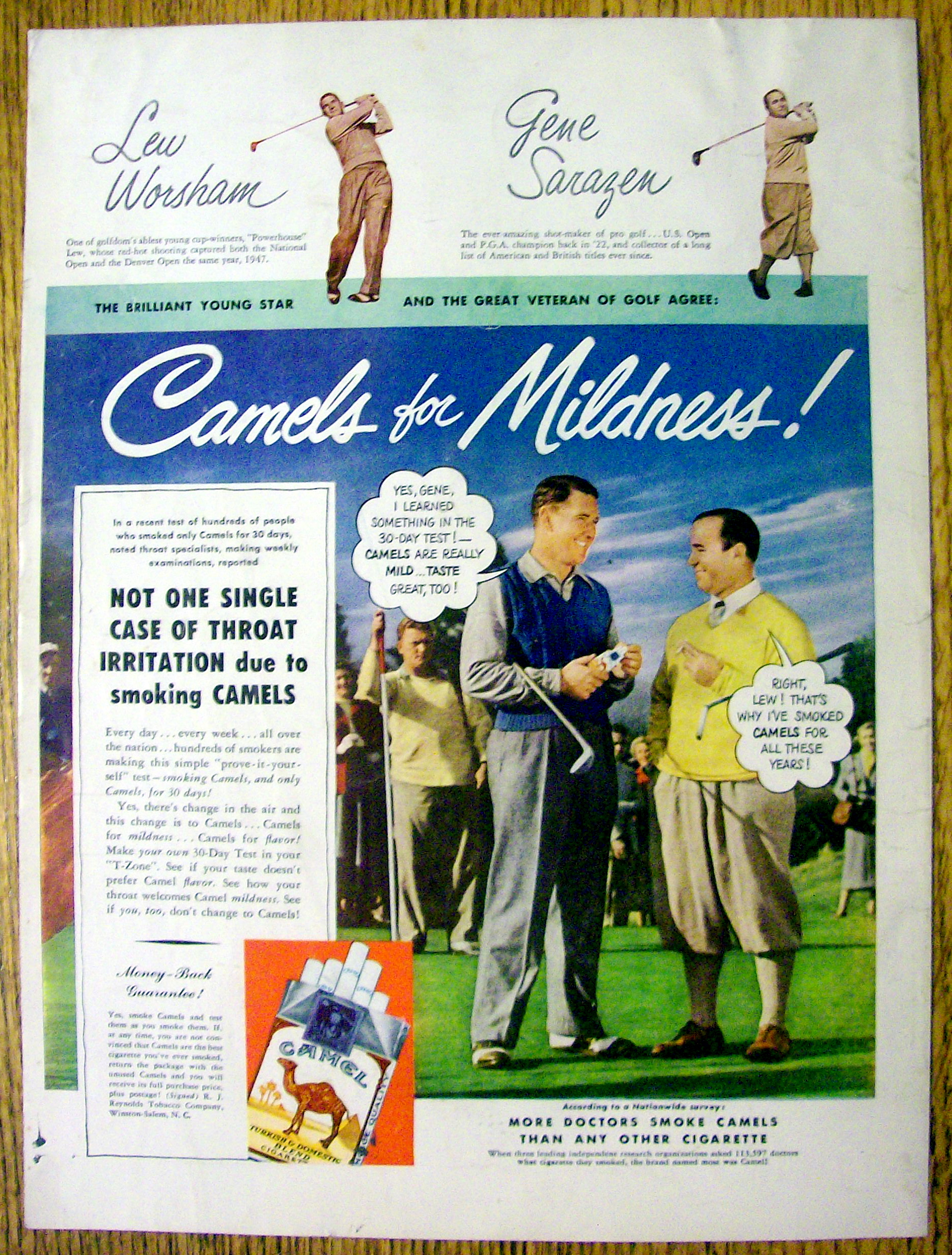 1949 Camel Cigarettes with Lew Worsham/Gene Sarazen