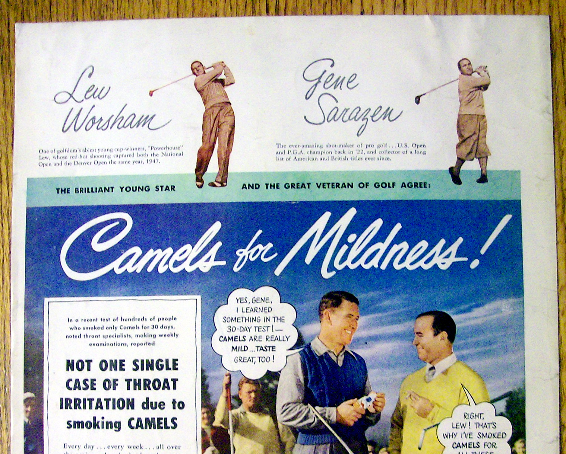 1949 Camel Cigarettes with Lew Worsham/Gene Sarazen