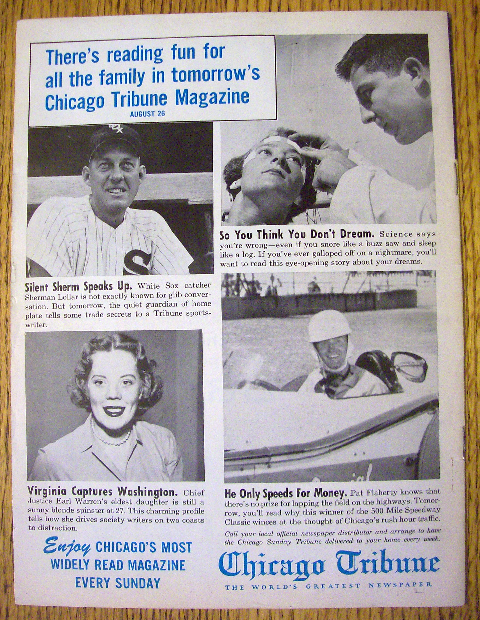 Chicago TV Week August 25-31, 1956 Jeannie Carson
