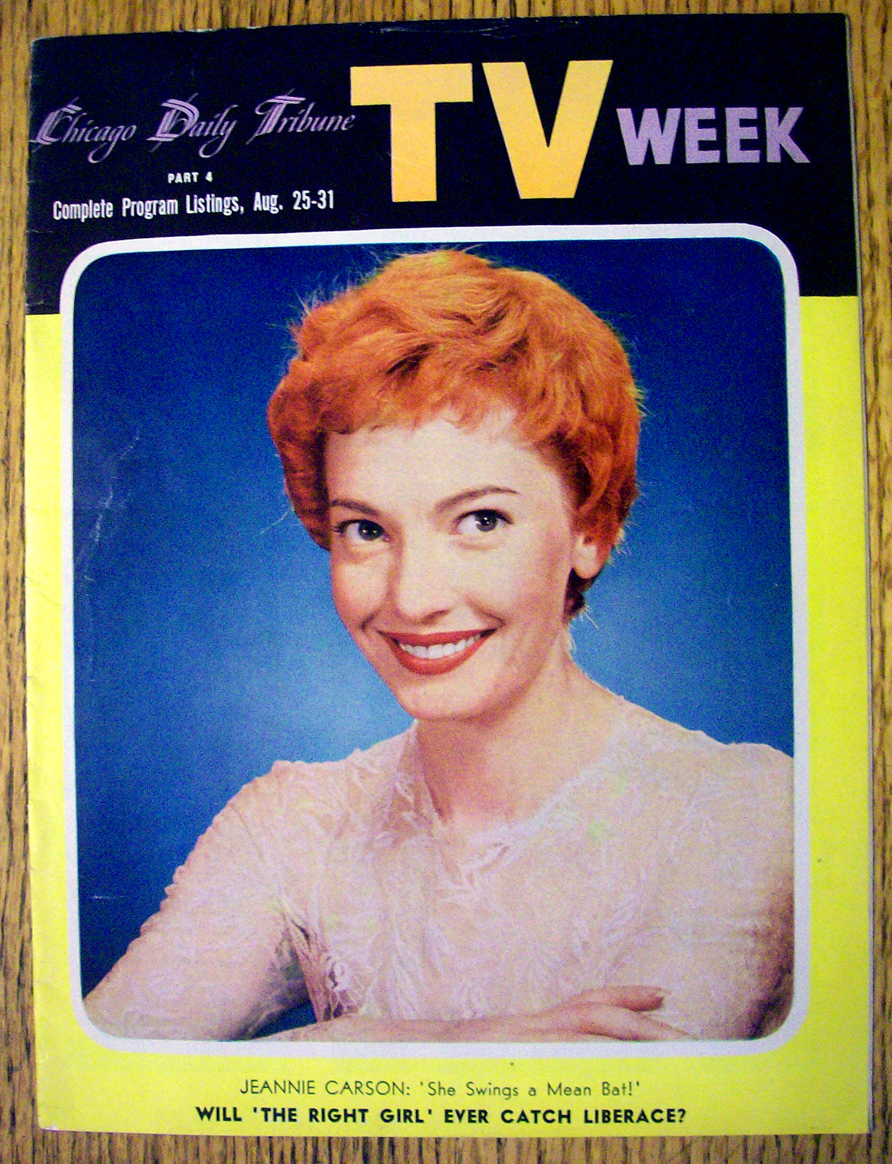 Chicago TV Week August 25-31, 1956 Jeannie Carson