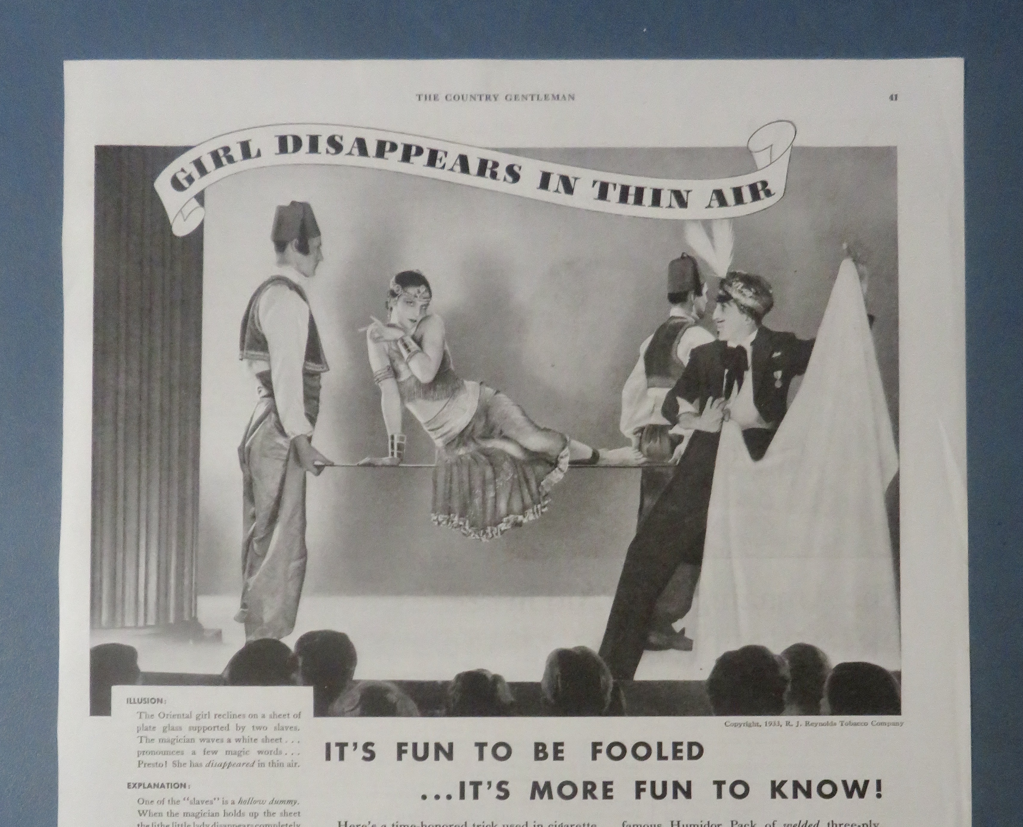 1933 Camel Cigarettes with Magician & Girl Disappears