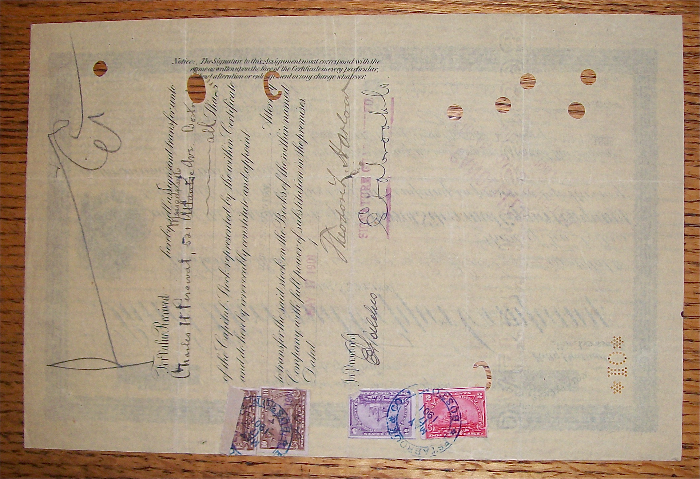 1899 Parrot Silver & Copper Co Stock Certificate