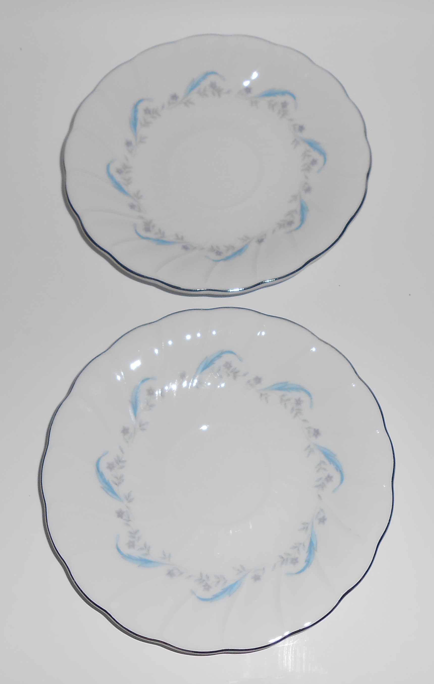 Yamaka China Elegance Platinum Pair Saucers