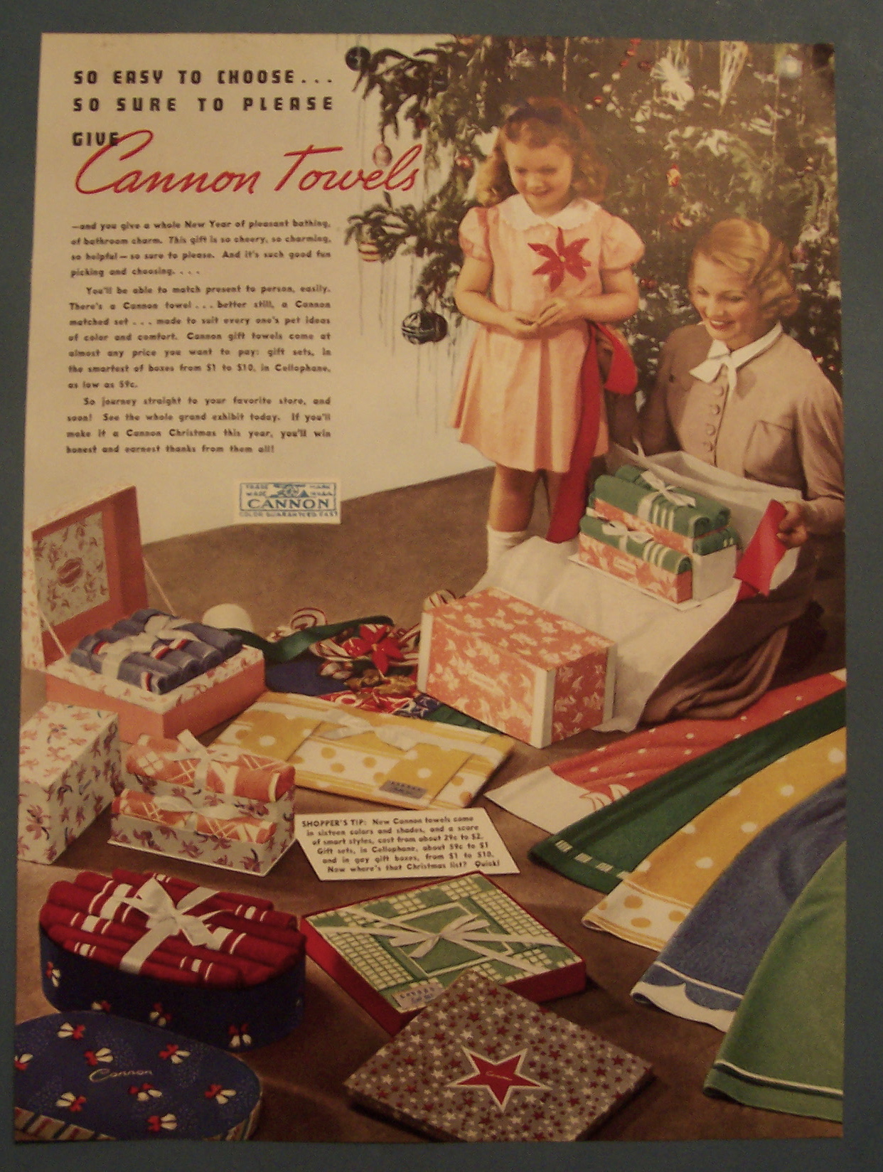 1937 Cannon Towels with Woman & Little Girl
