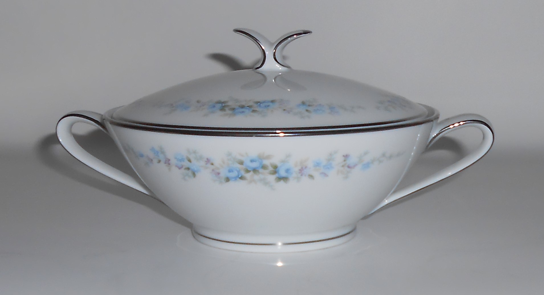 Noritake Porcelain China Roseberry 6241 w/Platinum Suga