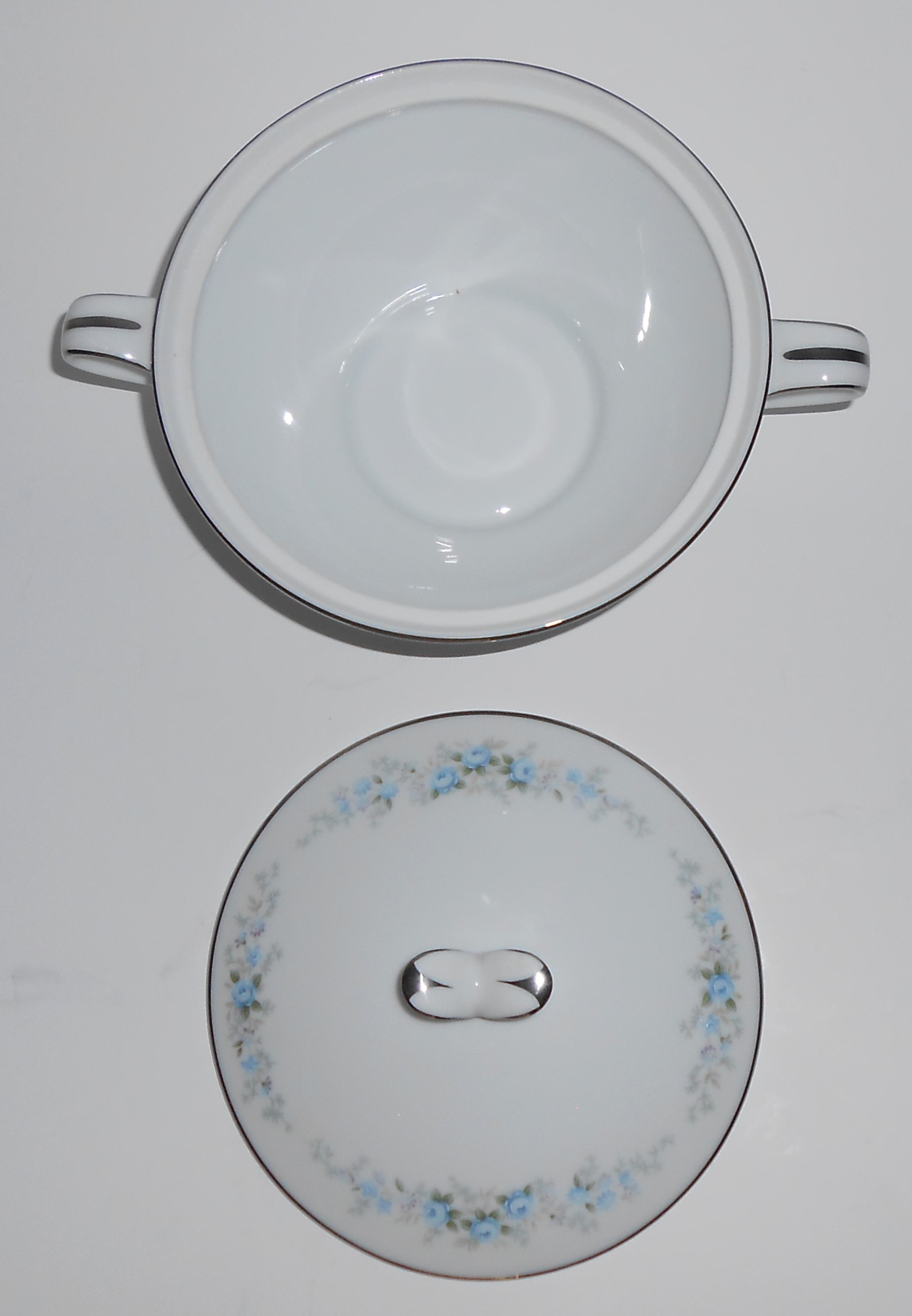 Noritake Porcelain China Roseberry 6241 w/Platinum Suga