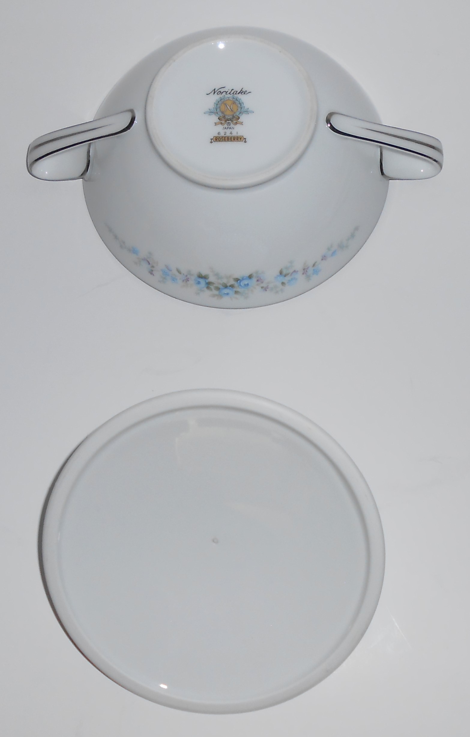 Noritake Porcelain China Roseberry 6241 w/Platinum Suga