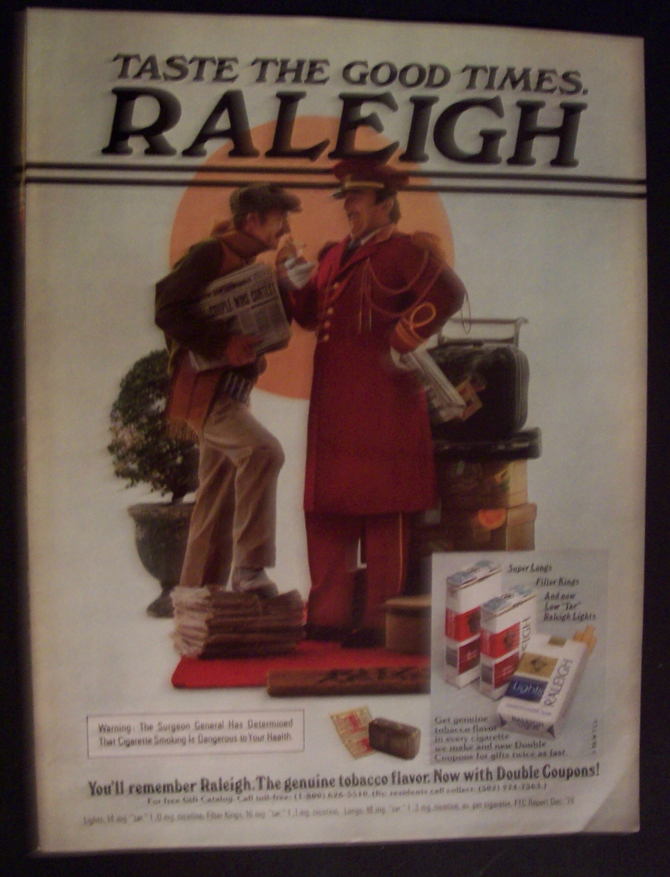1977 Raleigh Cigarettes w/Bell Hop & Newspaper Man