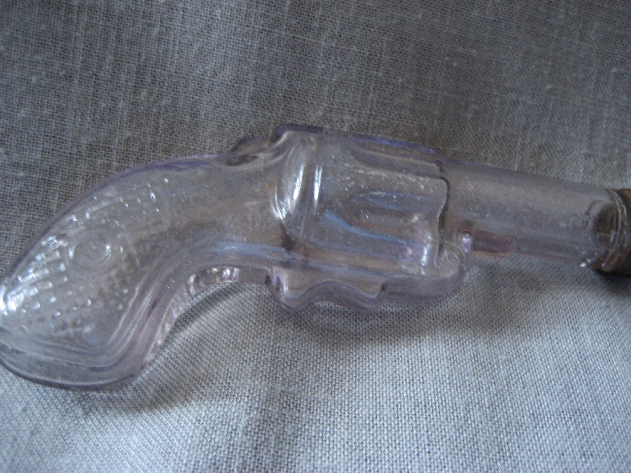 Purple Glass Pistol Candy Container