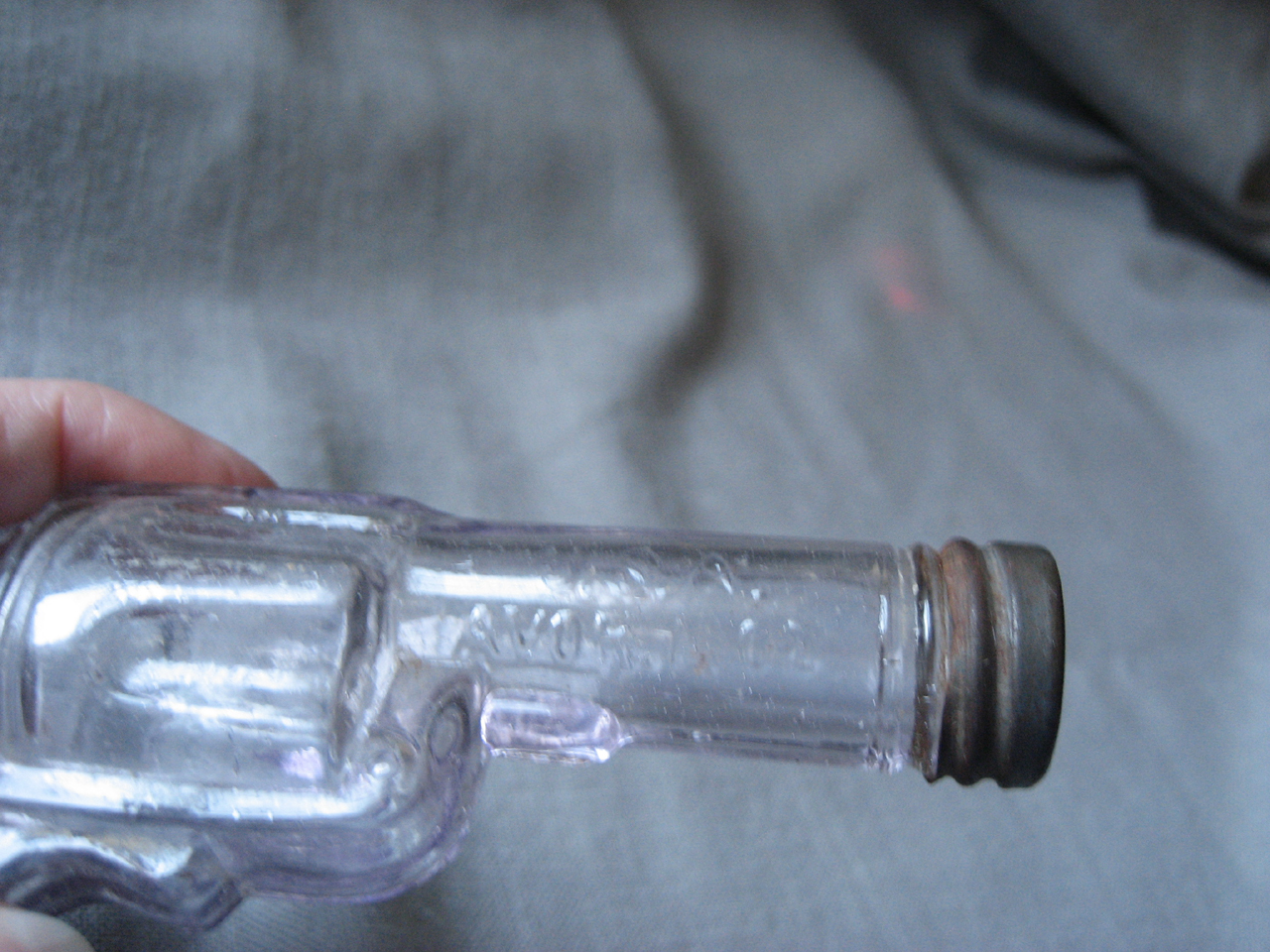 Purple Glass Pistol Candy Container