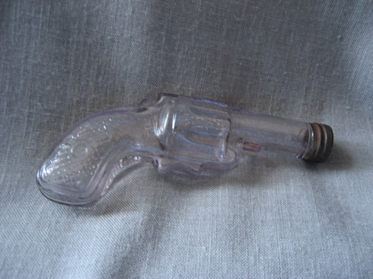 Purple Glass Pistol Candy Container