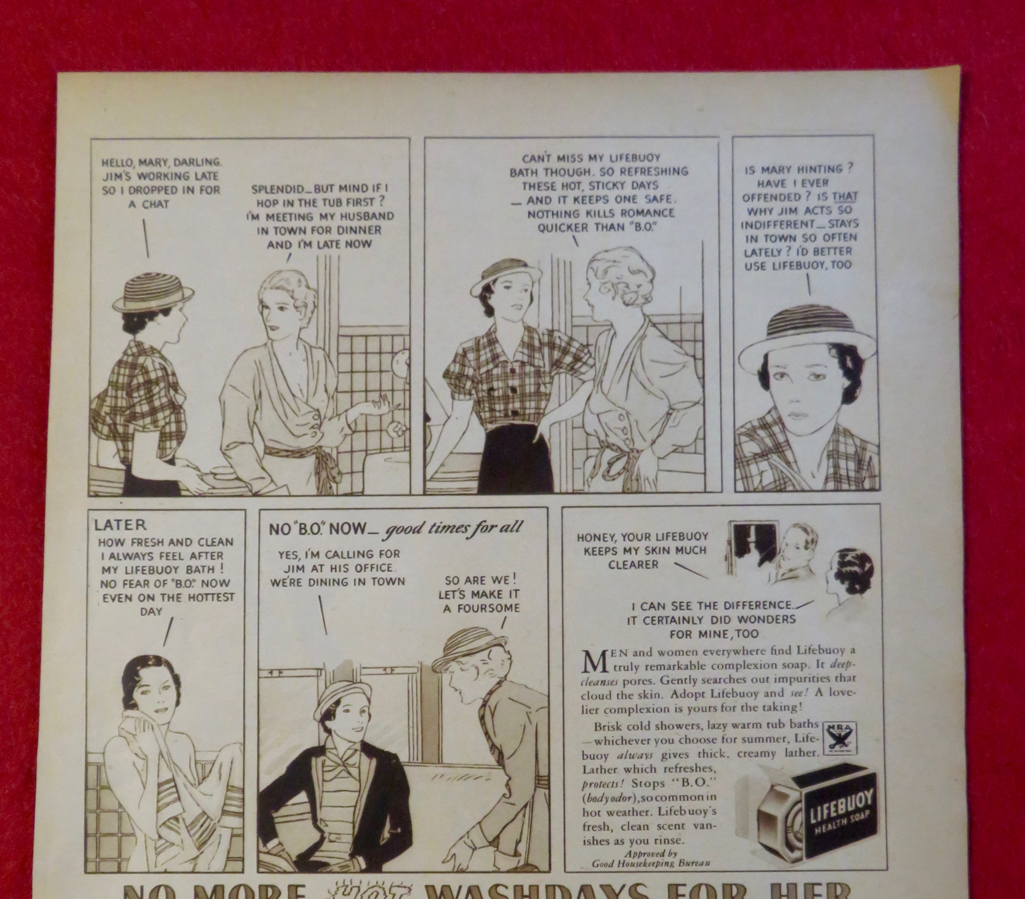 1934 Lifebuoy & Rinso Soap with No More Washdays