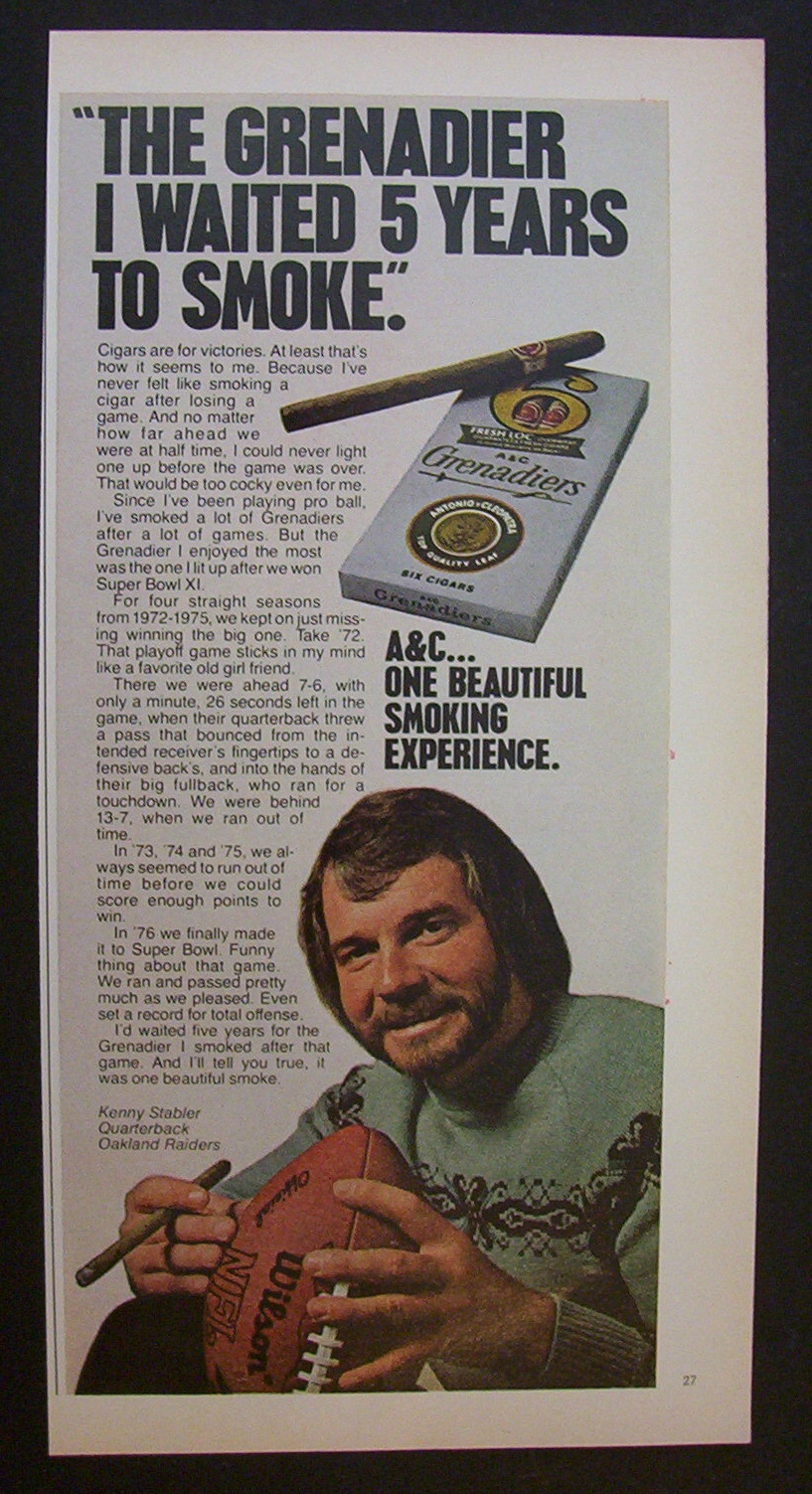 1978 A & C Grenadiers with Kenny Stabler