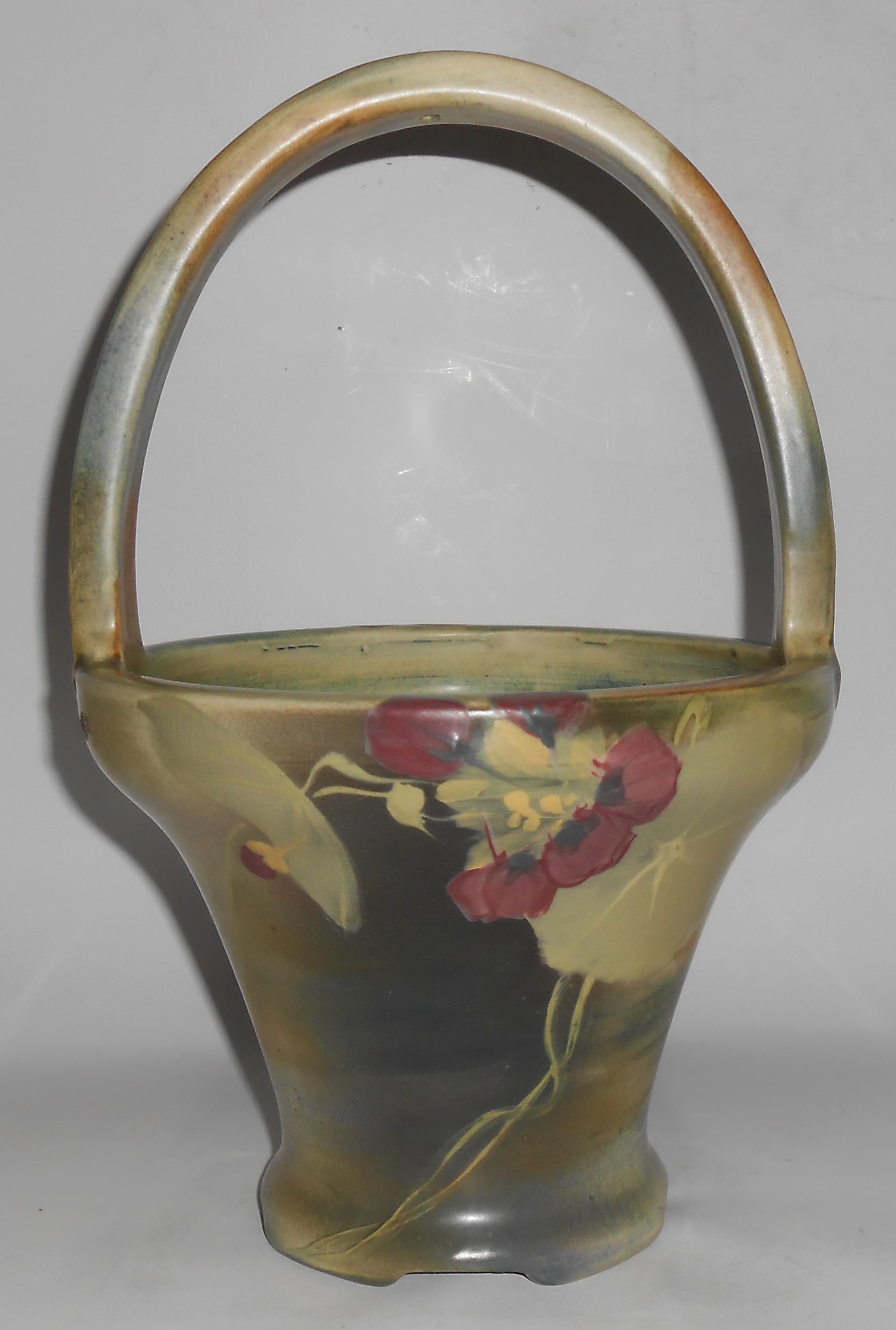 Early Weller Art Pottery Copra Large Floral Decorated B