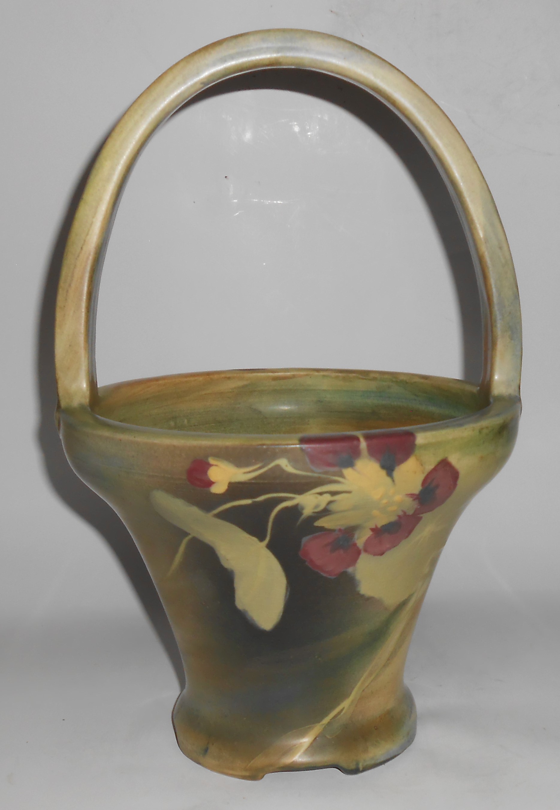 Early Weller Art Pottery Copra Large Floral Decorated B