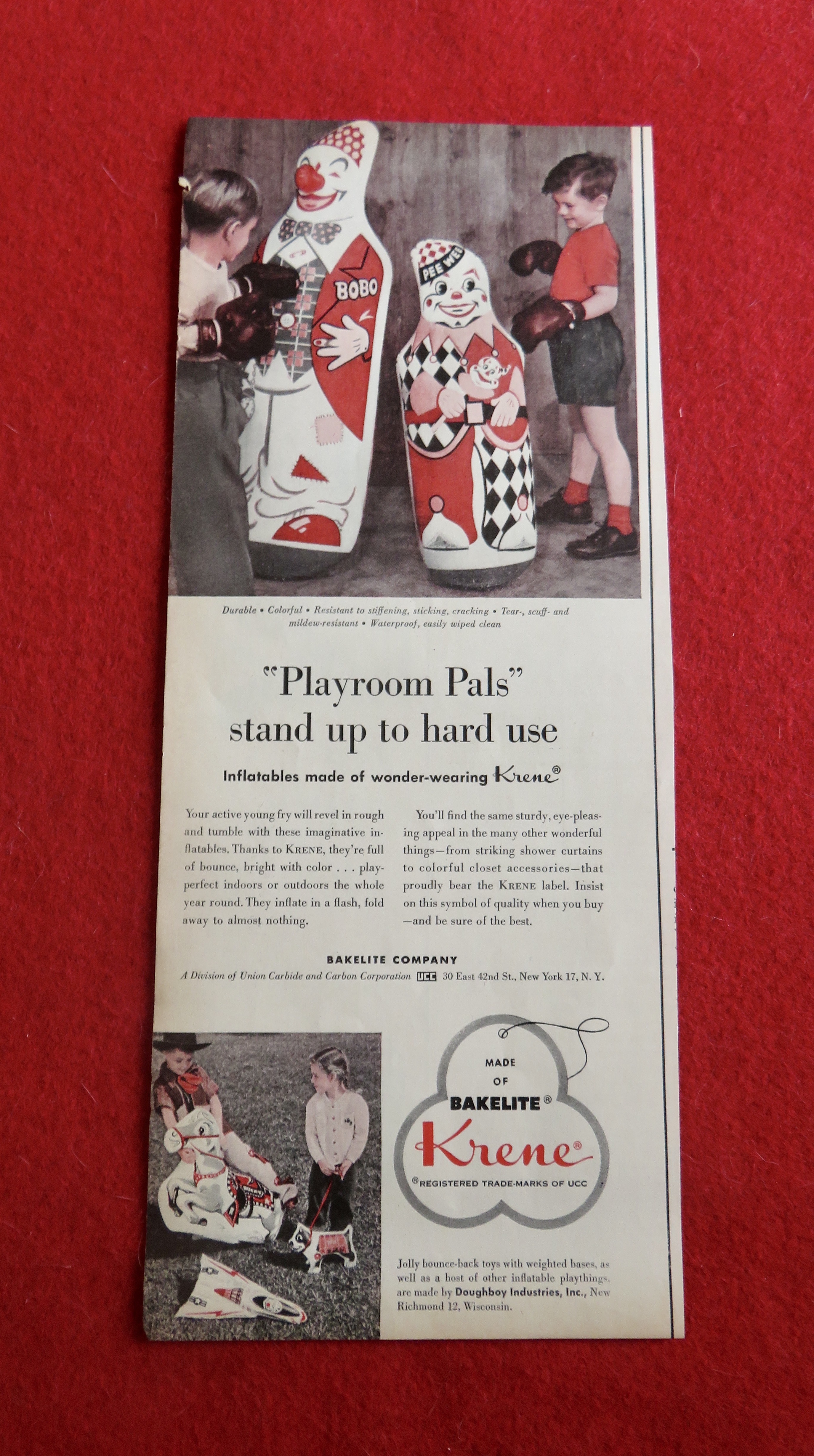 1953 Krene Playroom Pals with Two Boys Punching Clowns