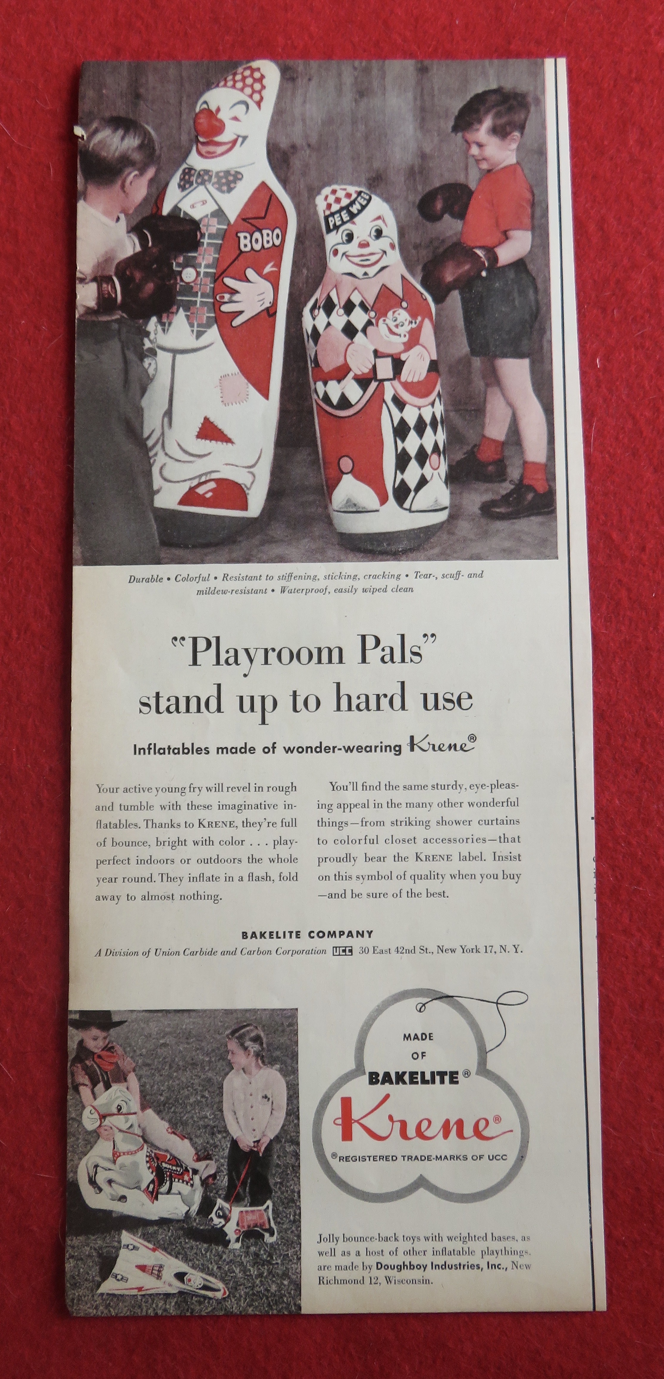 1953 Krene Playroom Pals with Two Boys Punching Clowns