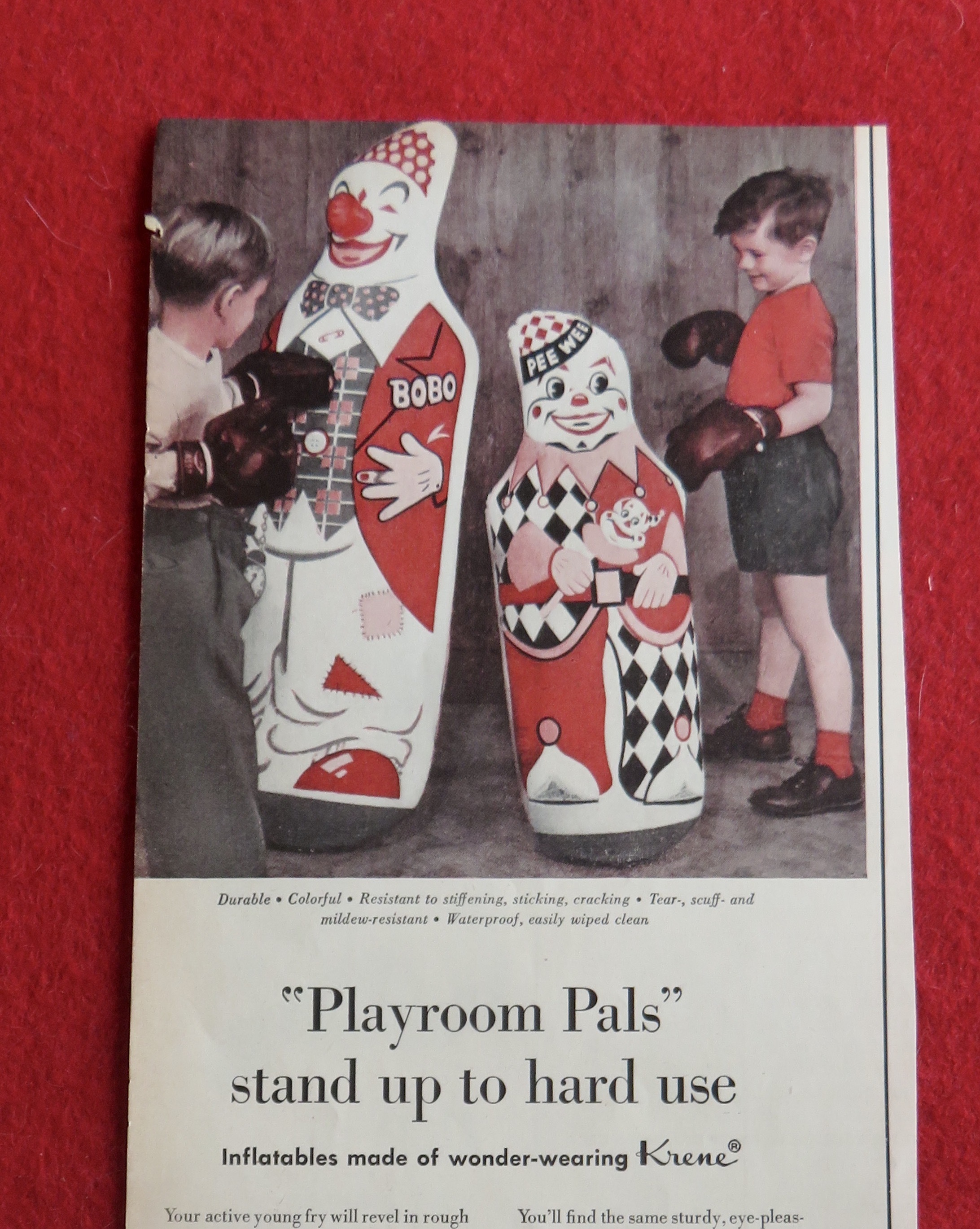 1953 Krene Playroom Pals with Two Boys Punching Clowns