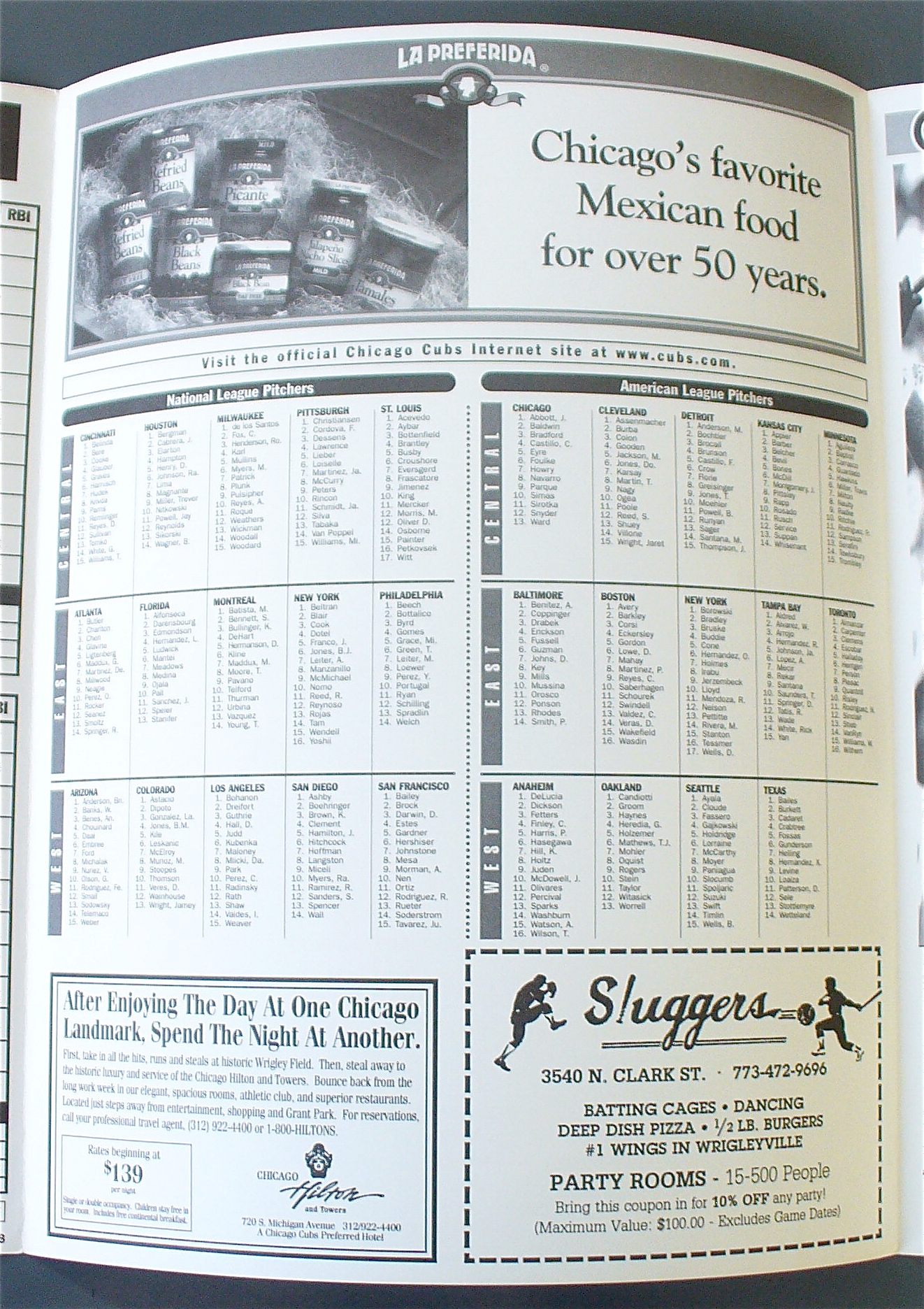 Chicago Cubs Score Card 1998 Sammy Sosa