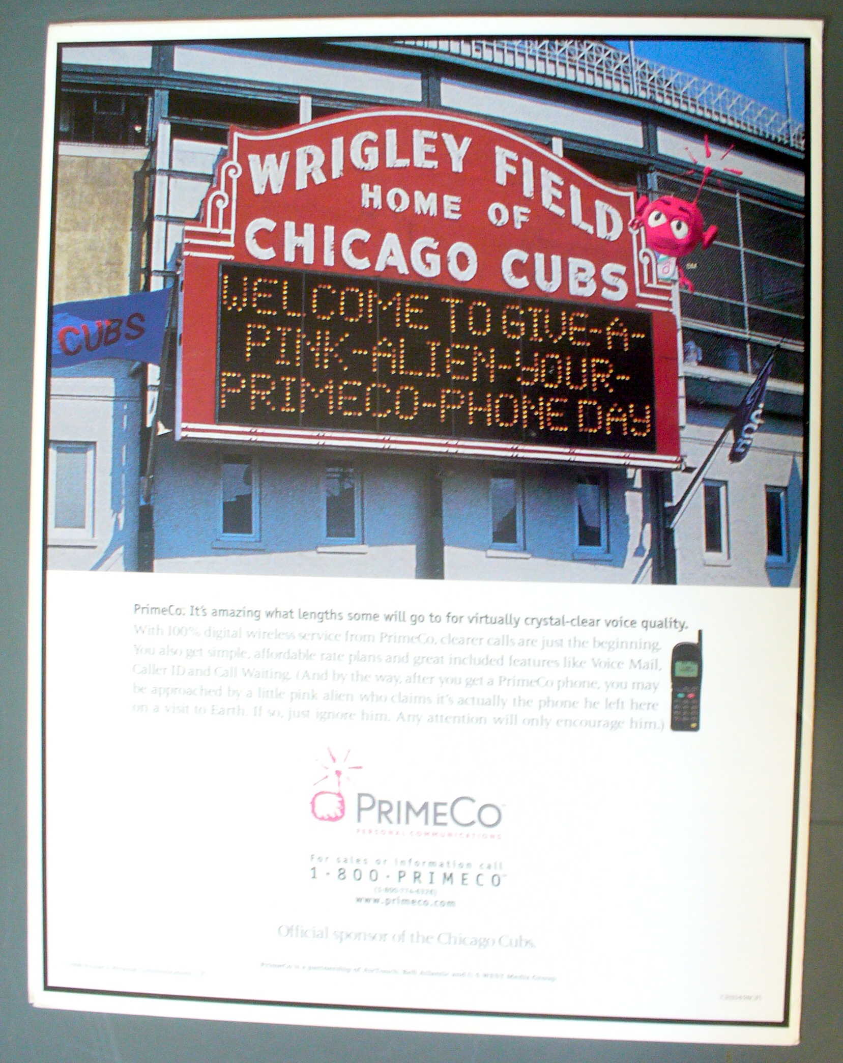 Chicago Cubs Score Card 1998 Sammy Sosa