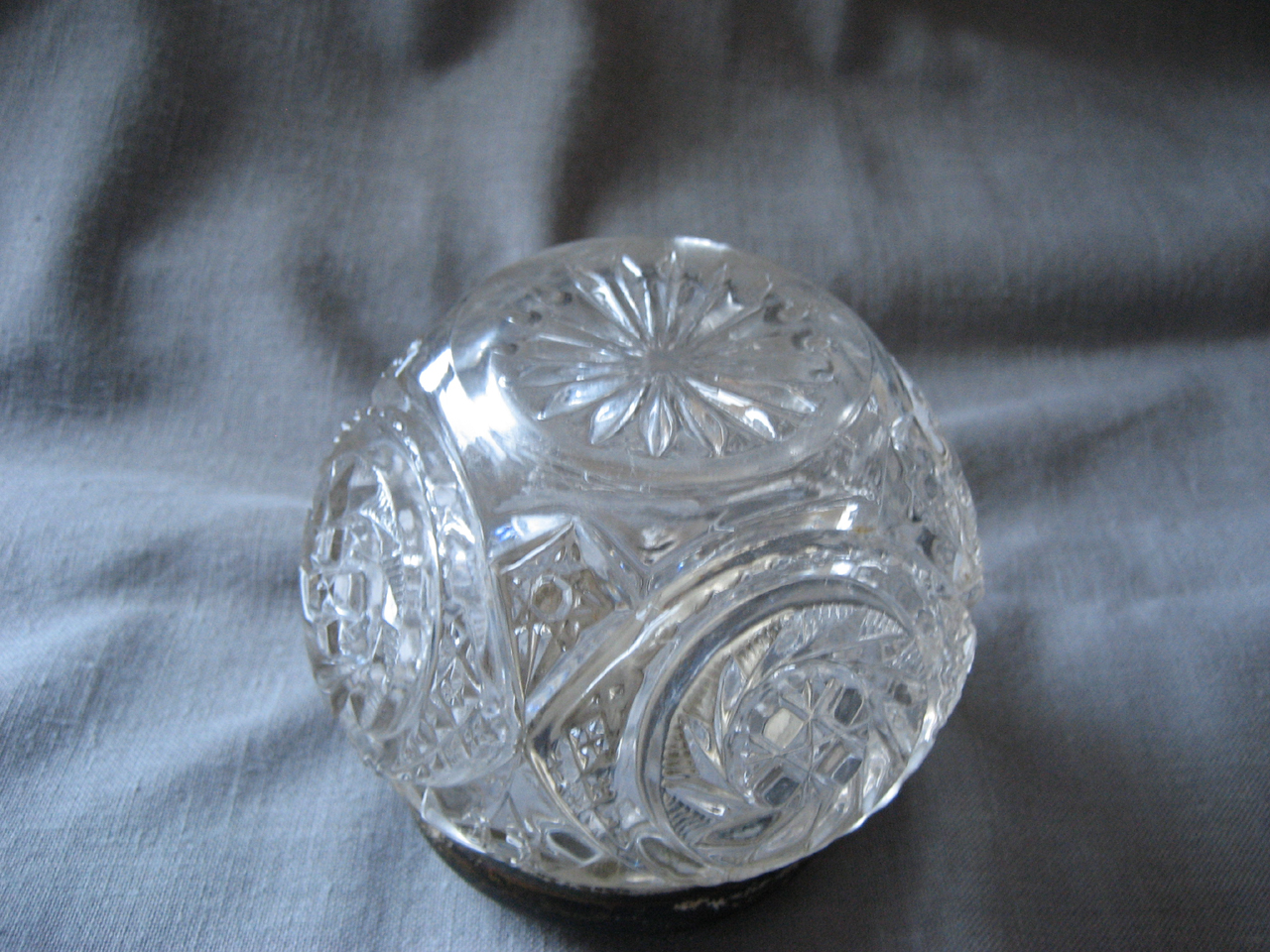 Cut Glass Powder Jar